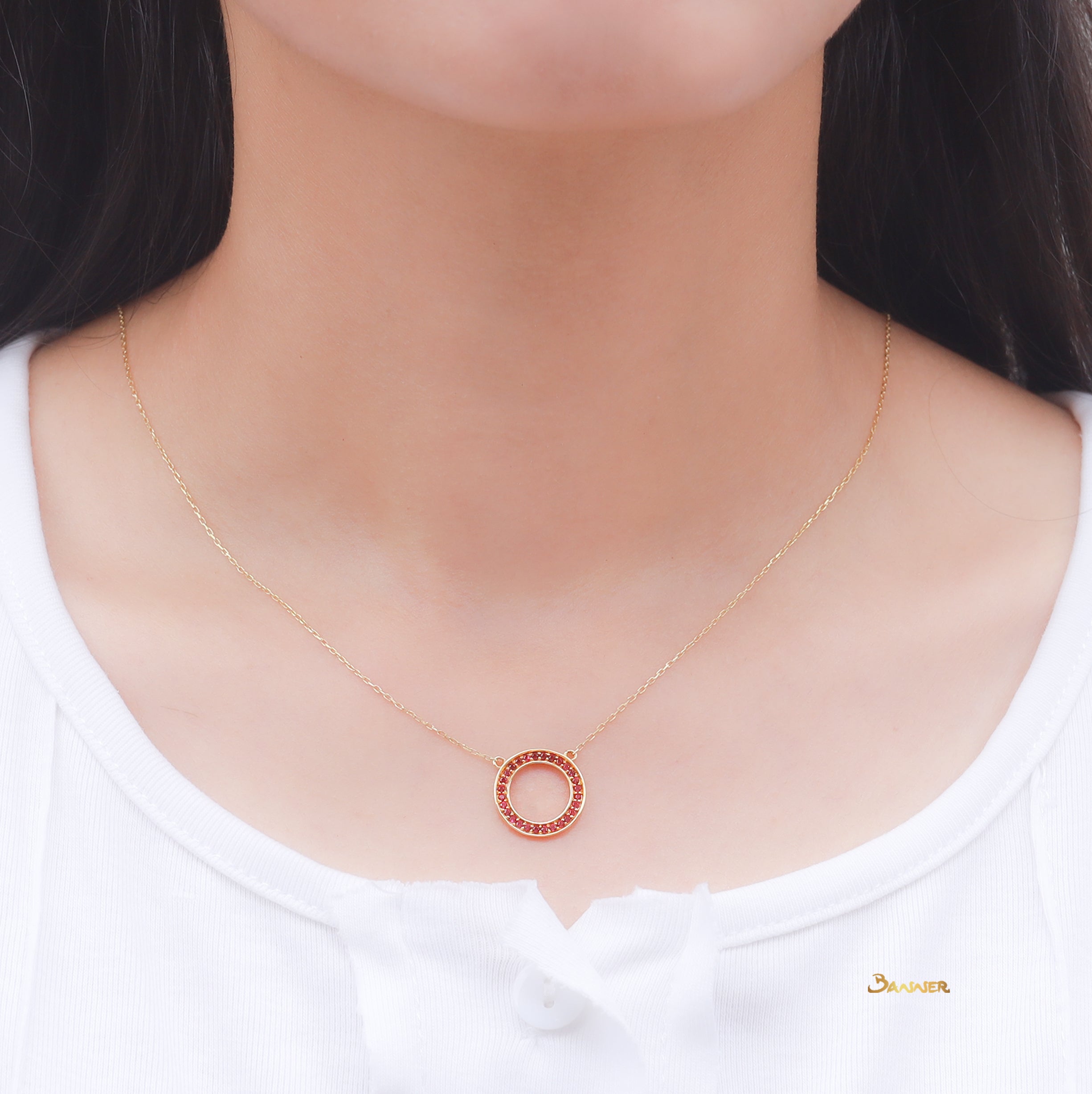 Ruby Circle Necklace