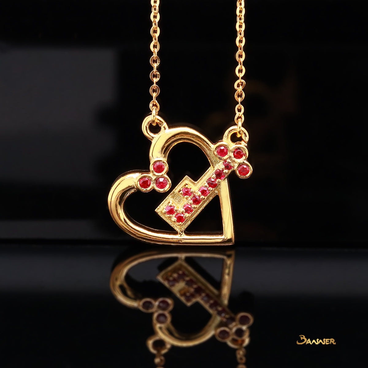 Ruby Heart Necklace