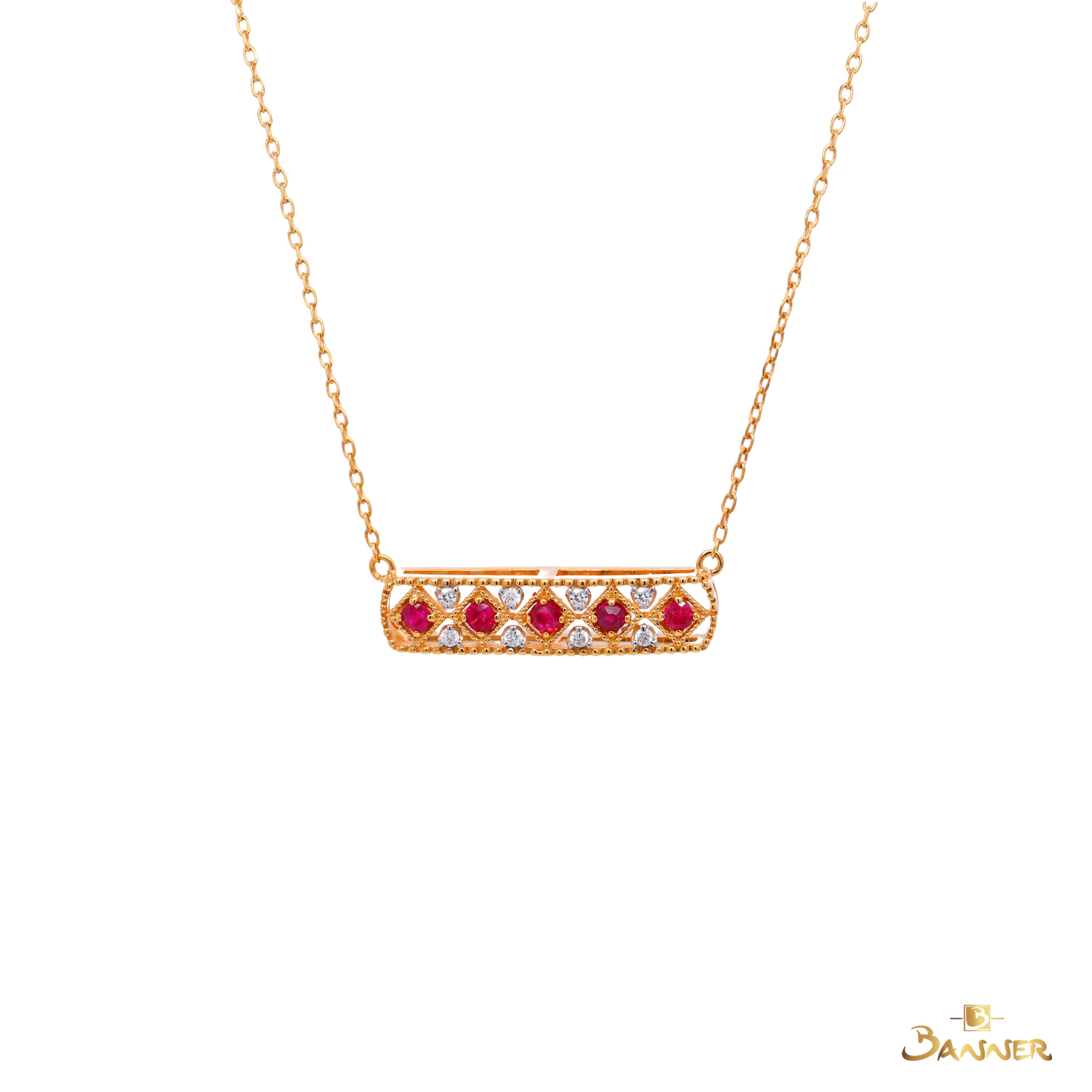 Ruby and Diamond Vintage Necklace
