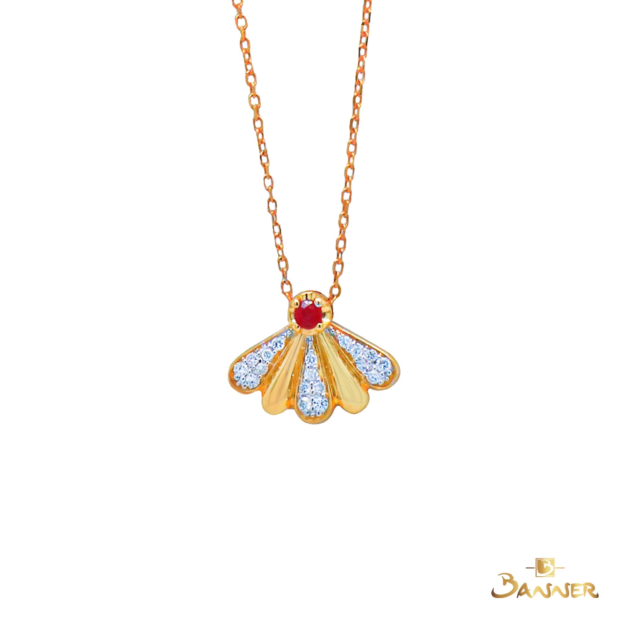 Ruby and Diamond Cove Necklace