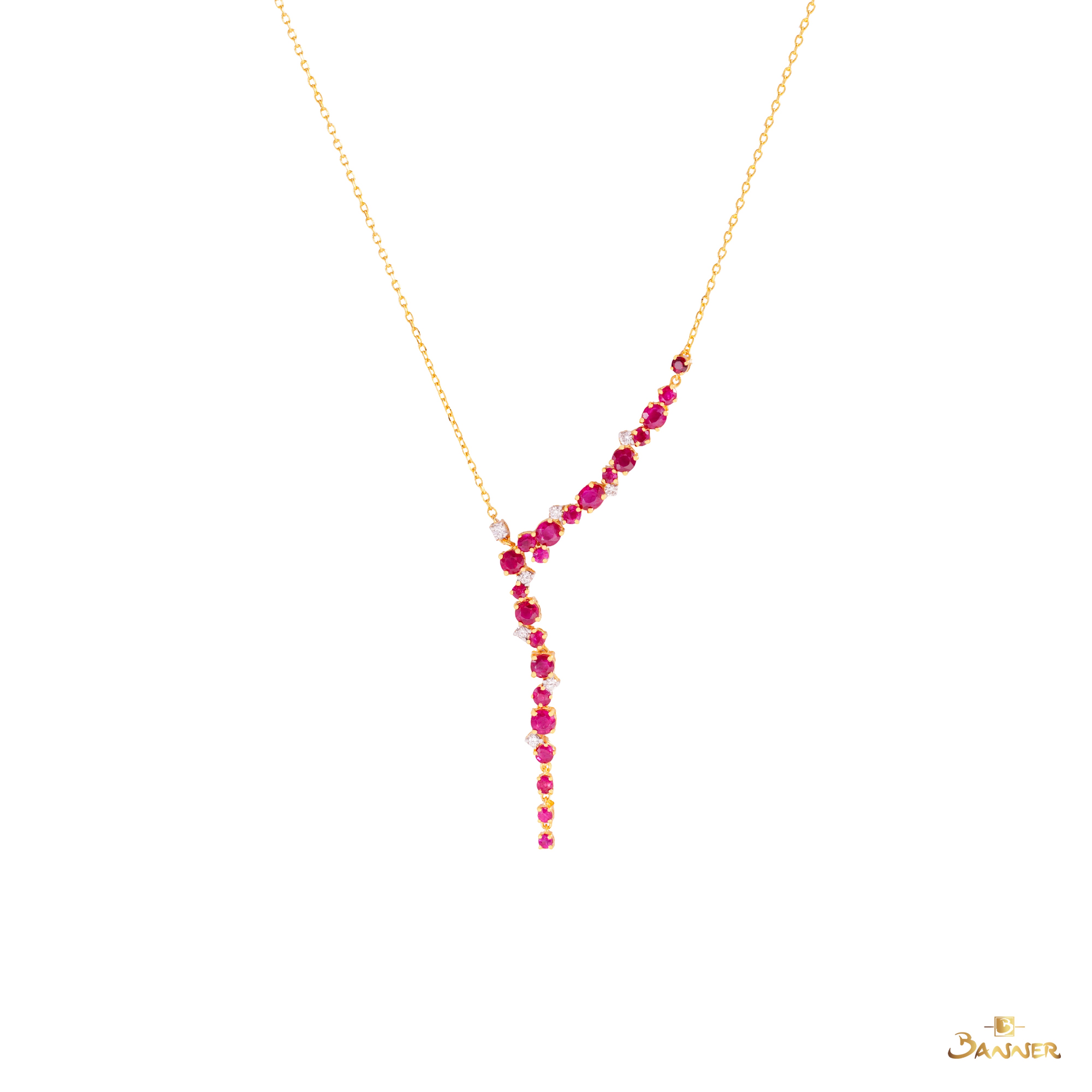 Ruby and Diamond Vines Necklace