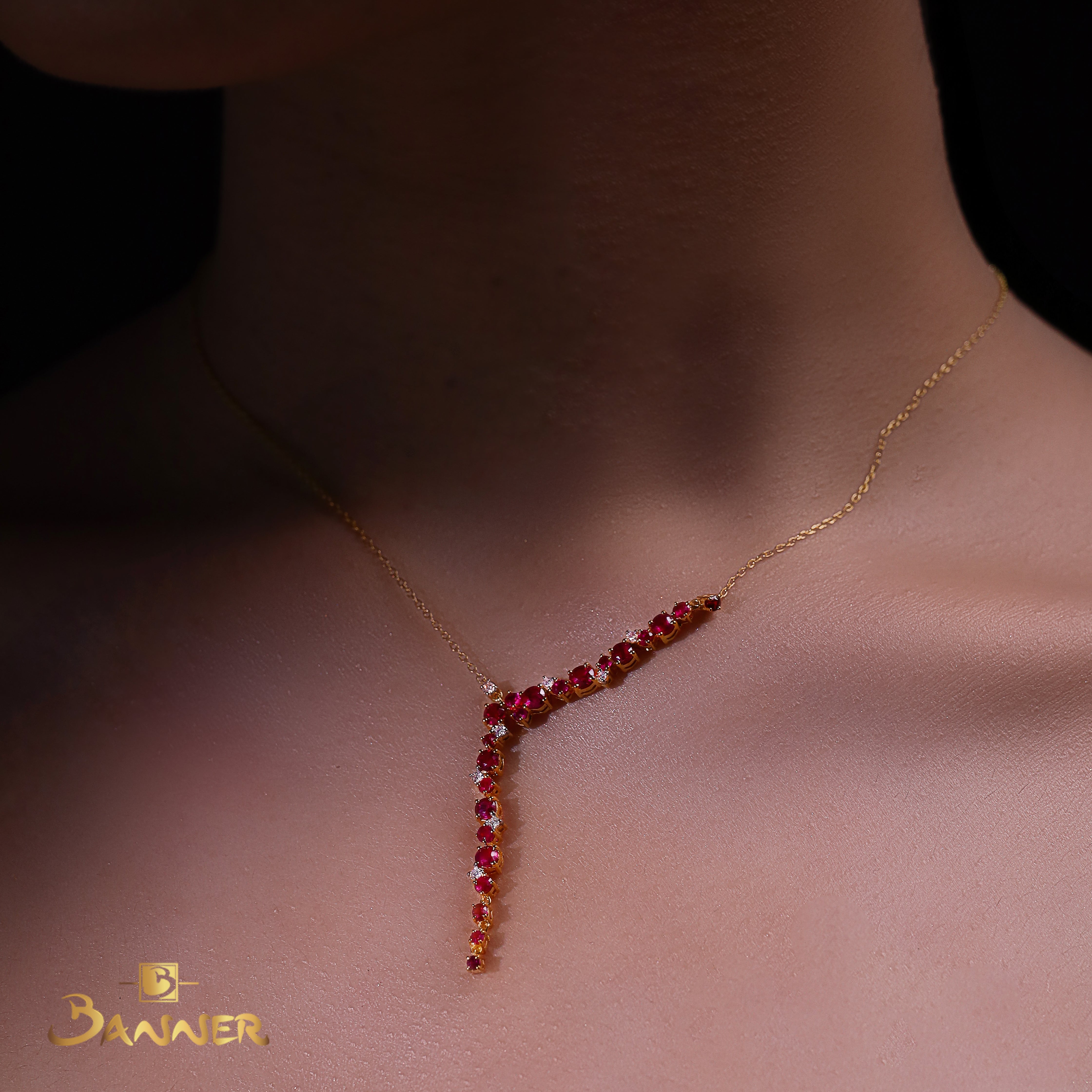 Ruby and Diamond Vines Necklace