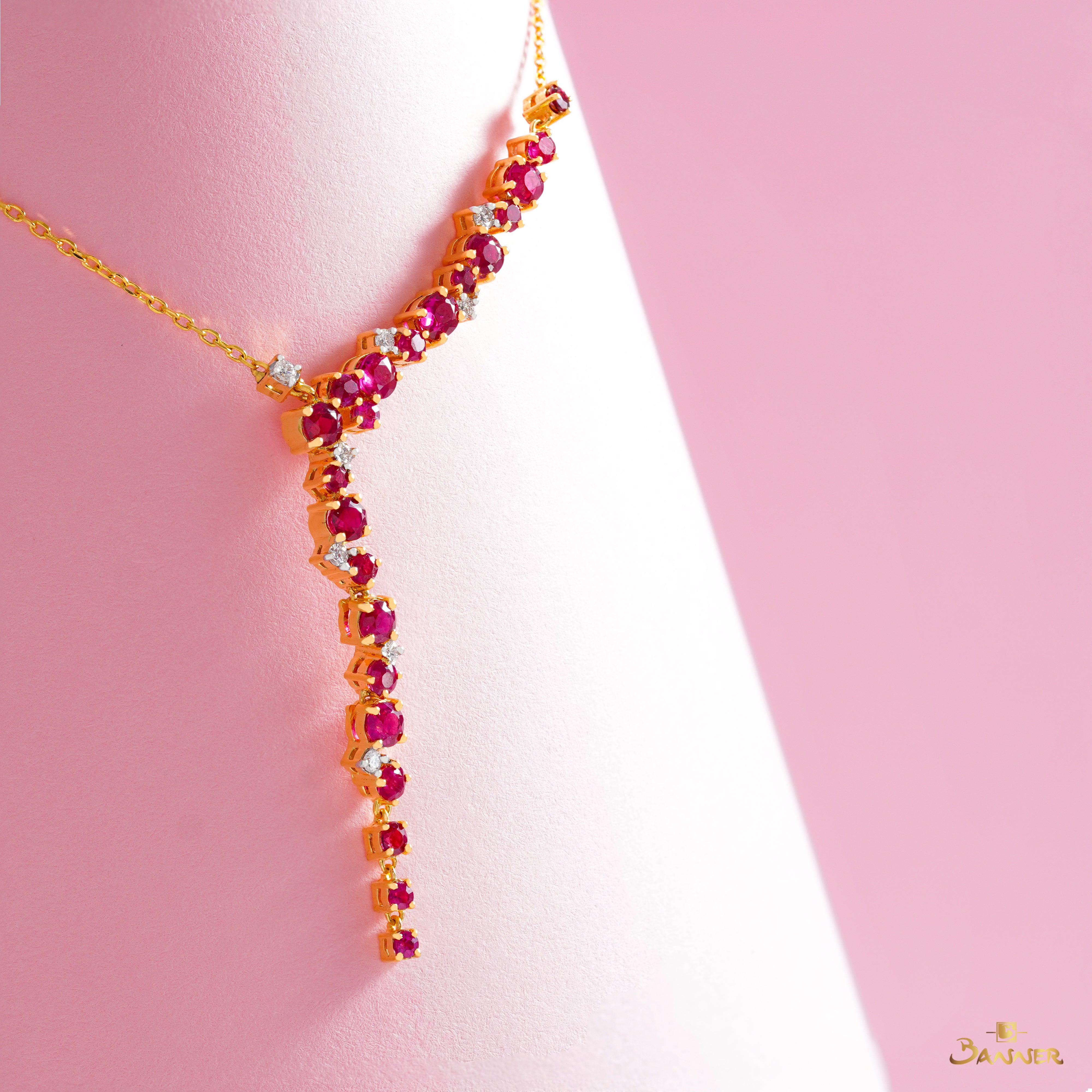 Ruby and Diamond Vines Necklace