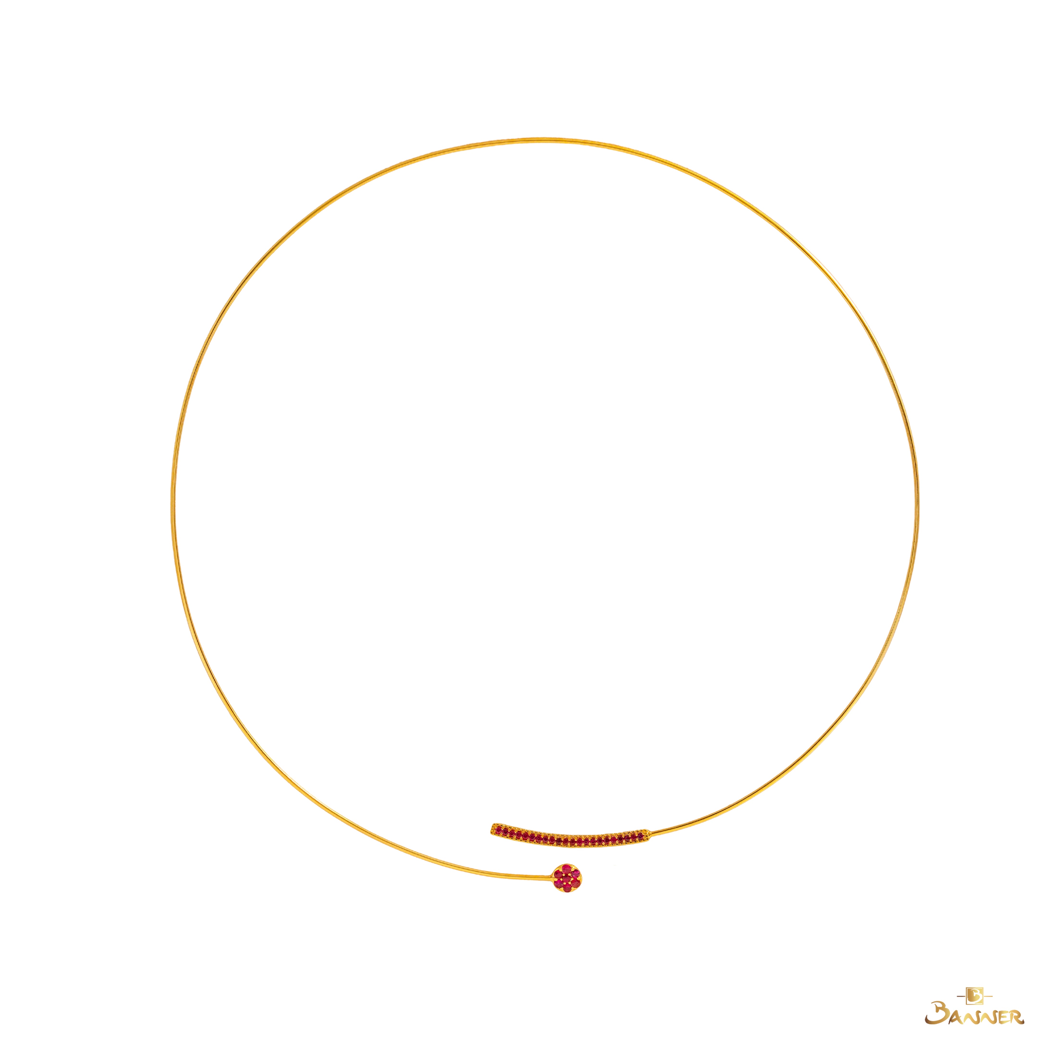 Ruby Bypass Bangle Necklace