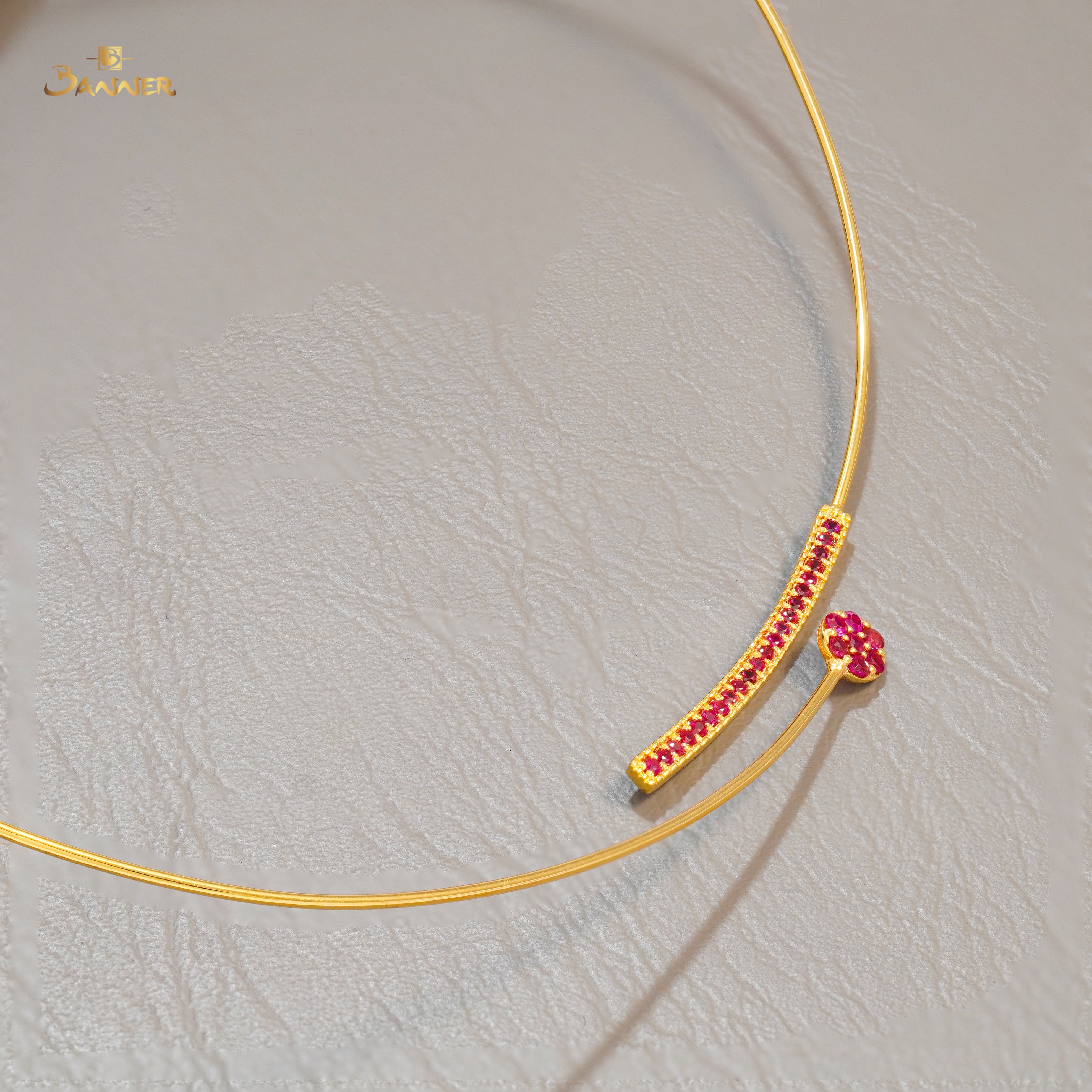 Ruby Bypass Bangle Necklace