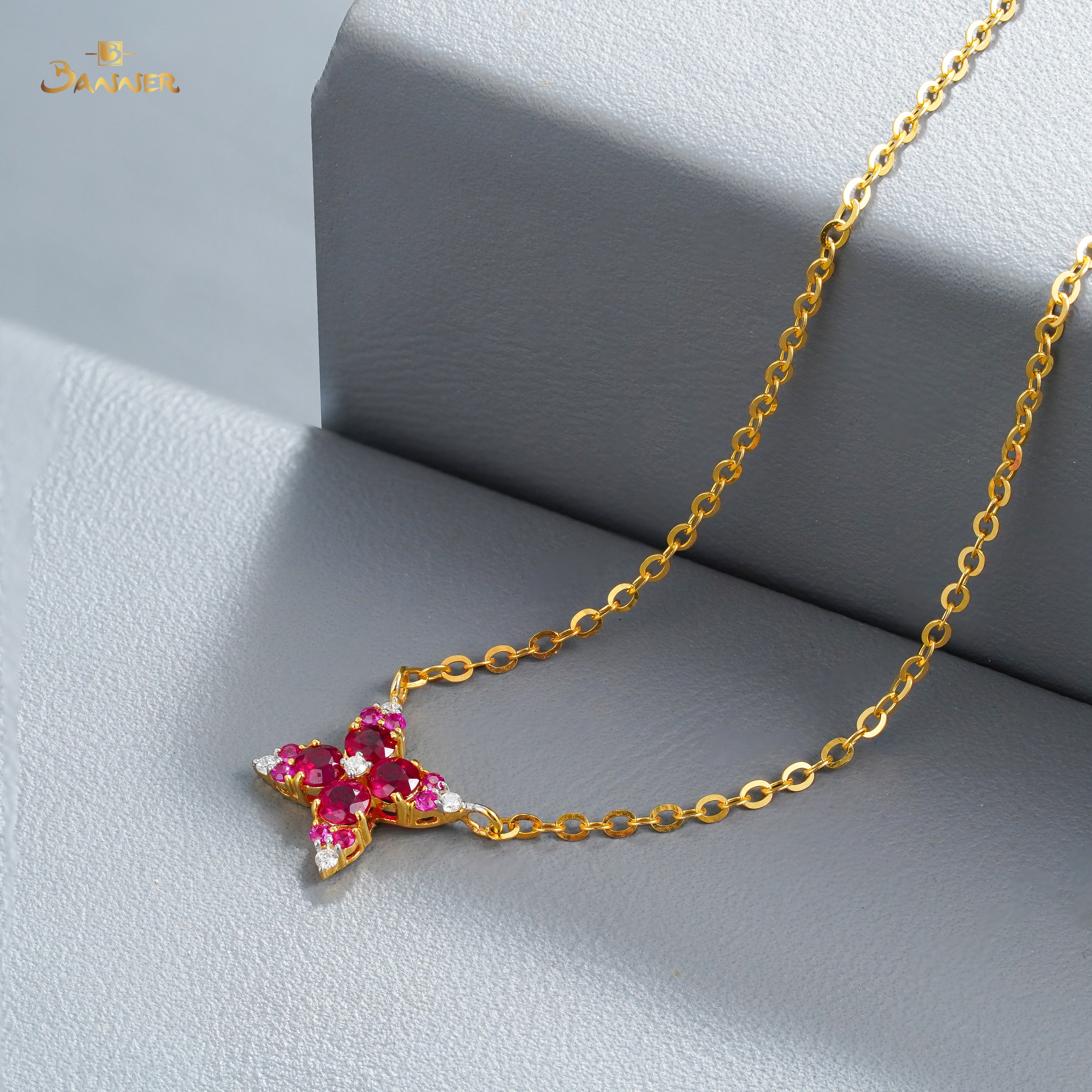 Ruby and Diamond Monarch Necklace