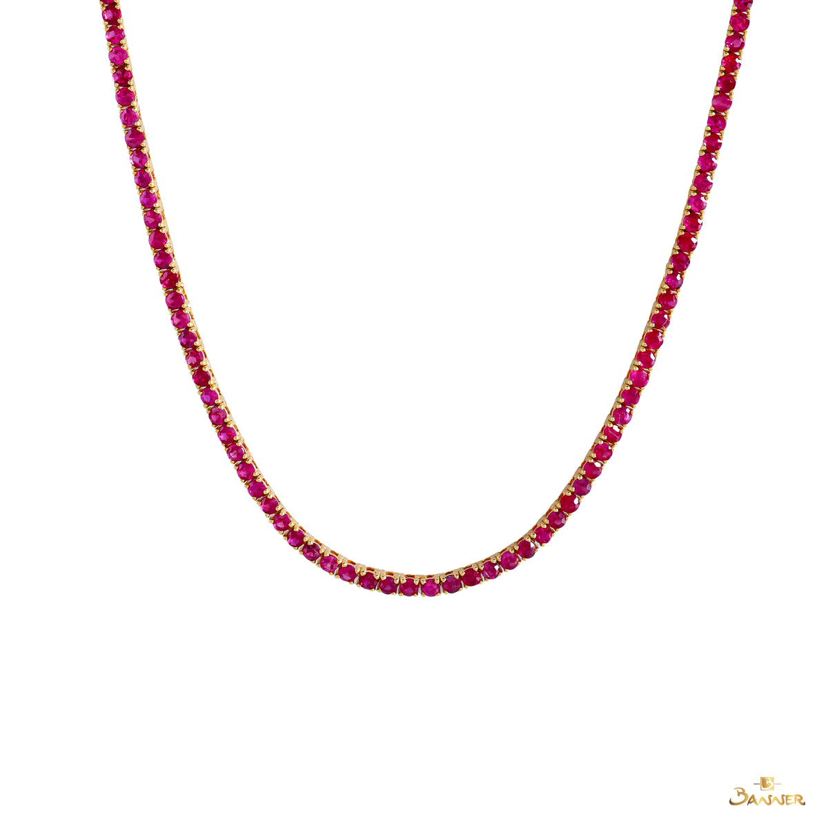Natural Ruby Tennis Necklace