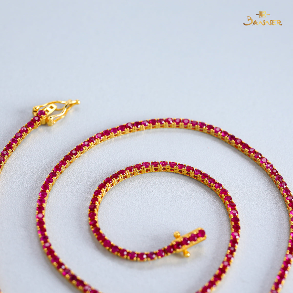 Natural Ruby Tennis Necklace