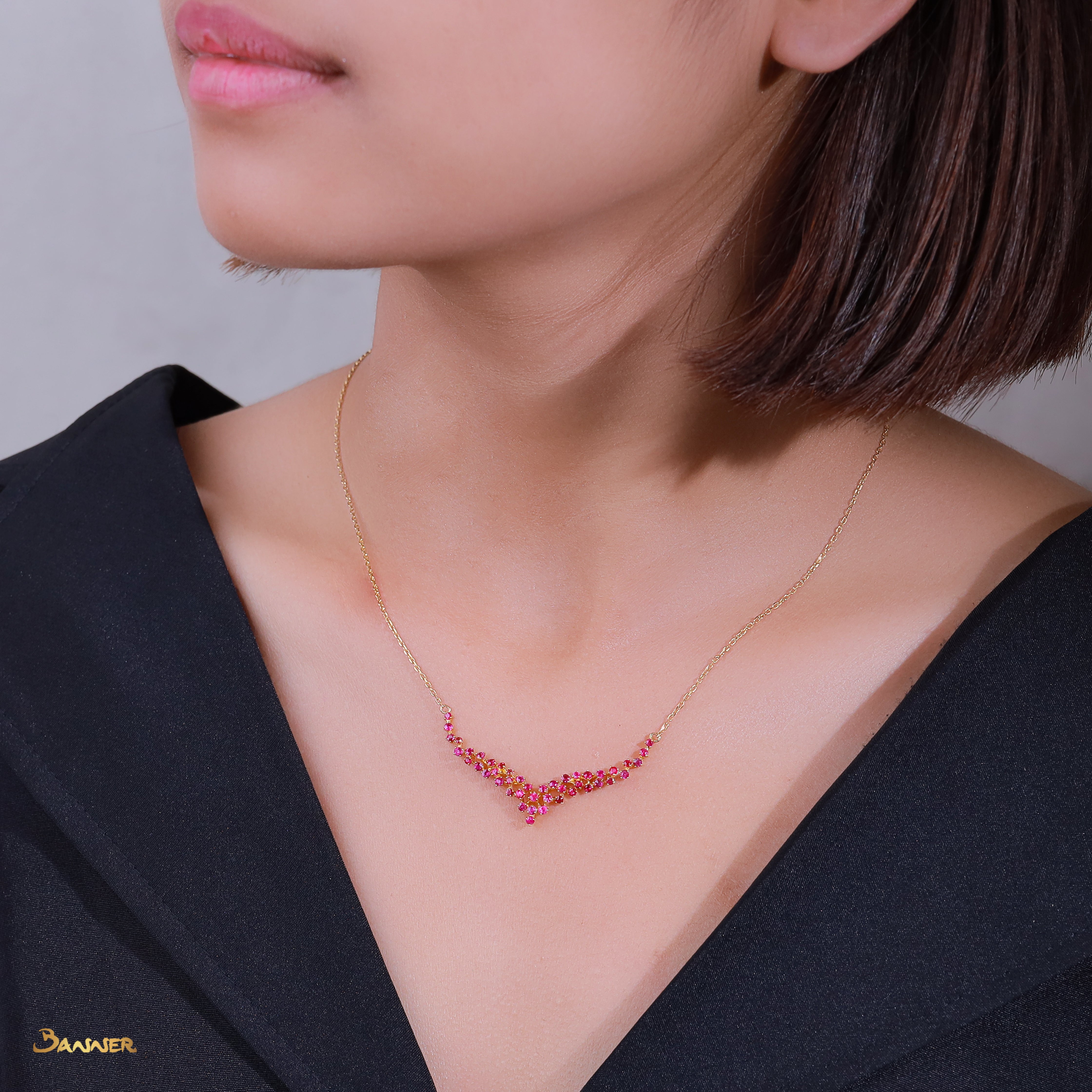 Ruby Floral Necklace