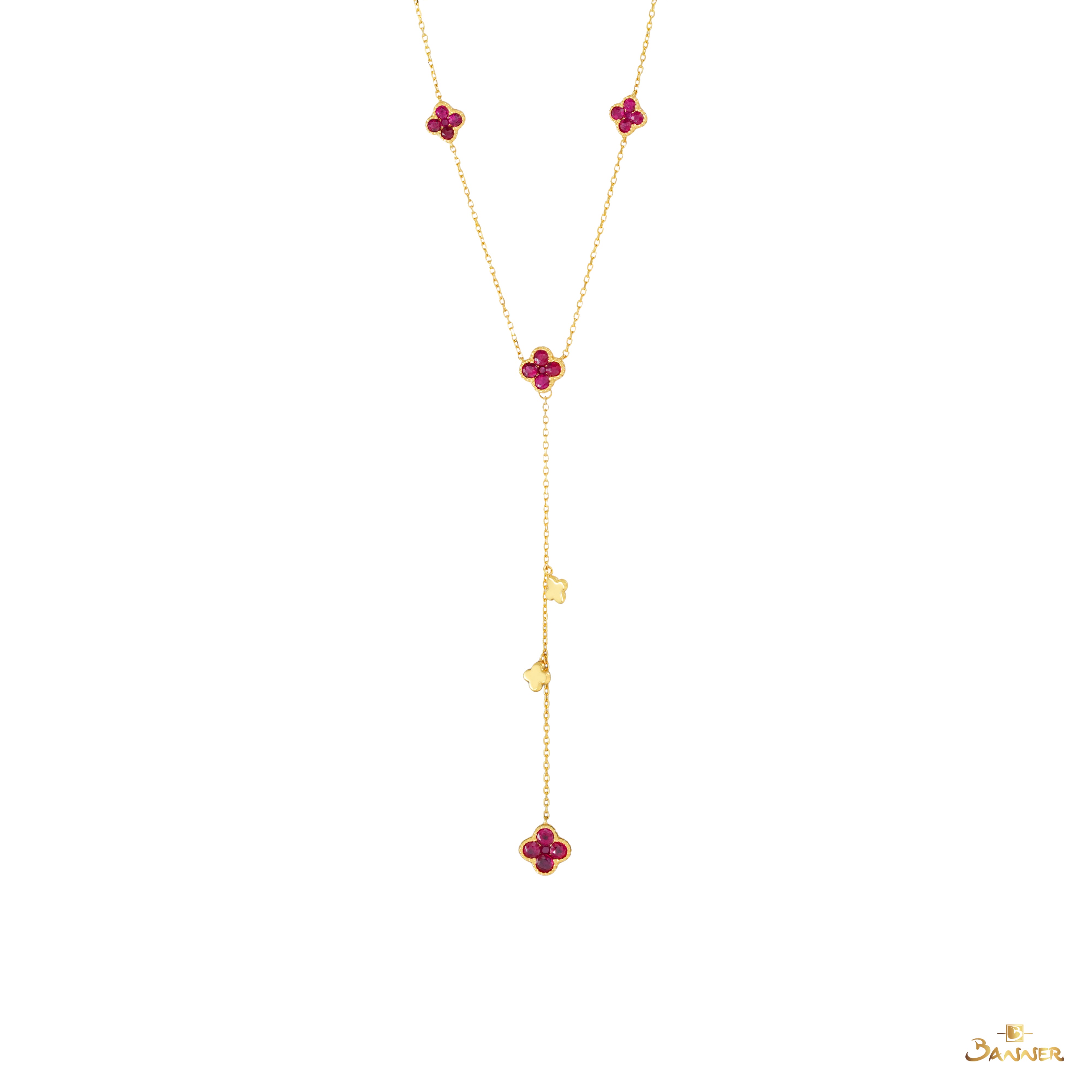 Ruby 3-step Clover Necklace