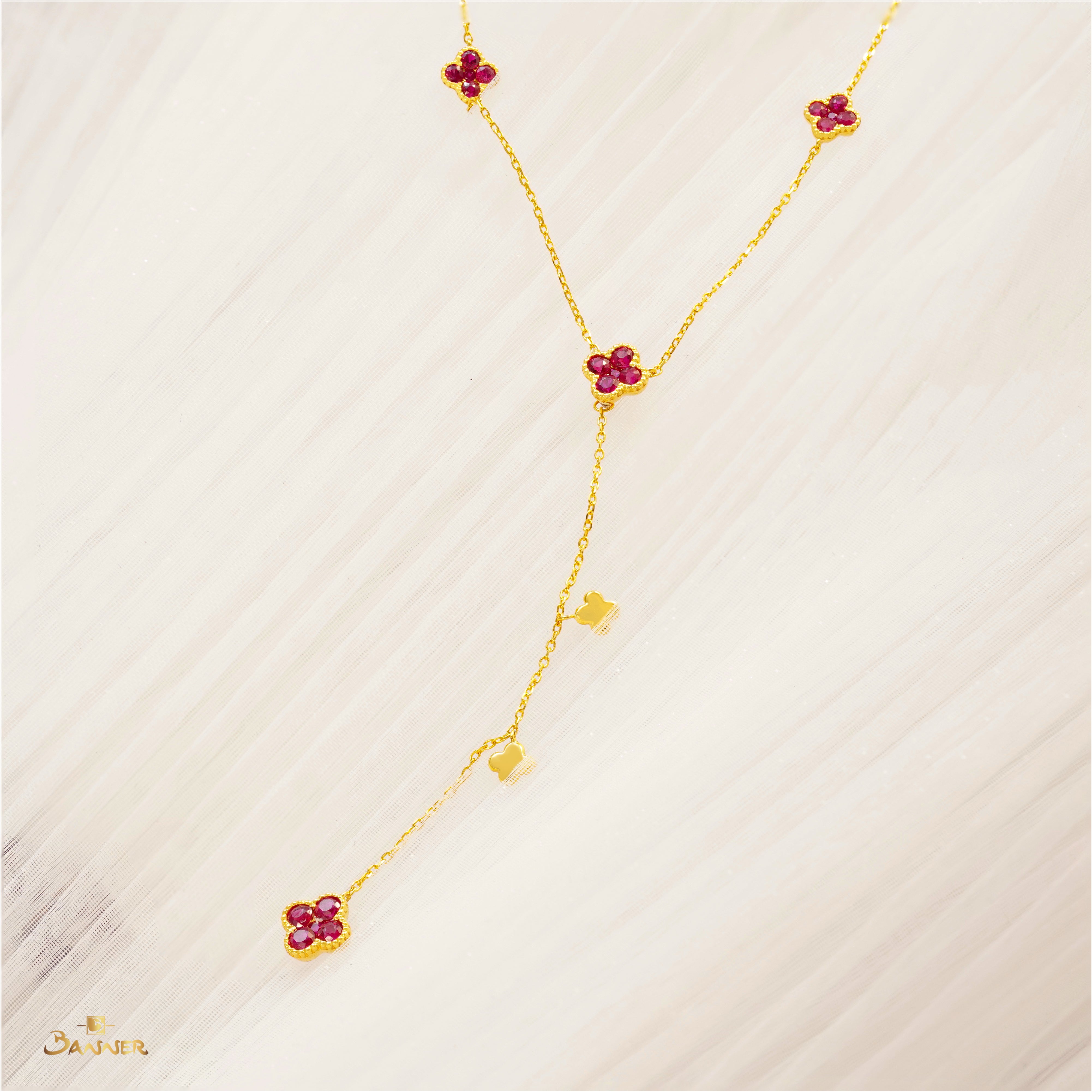 Ruby 3-step Clover Necklace
