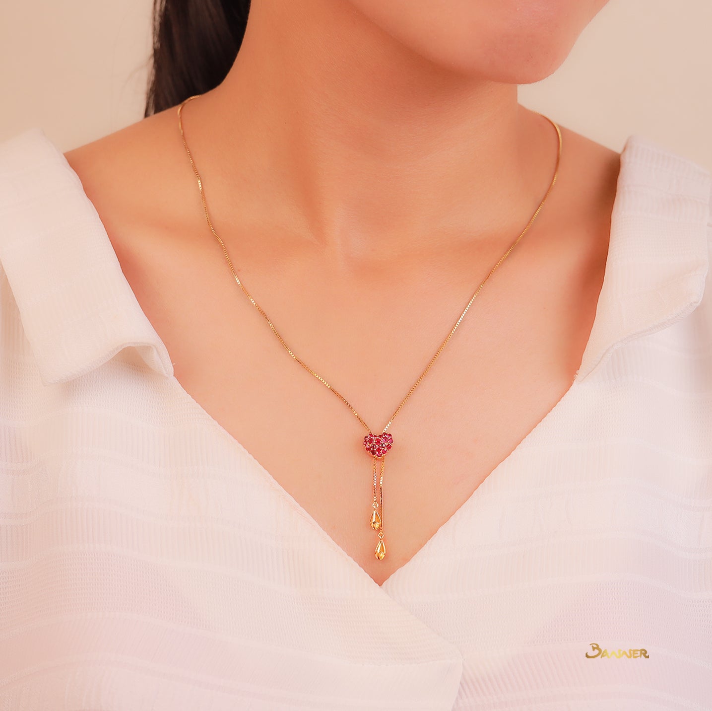 Ruby Heart Necklace