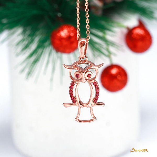 Ruby Owl Necklace