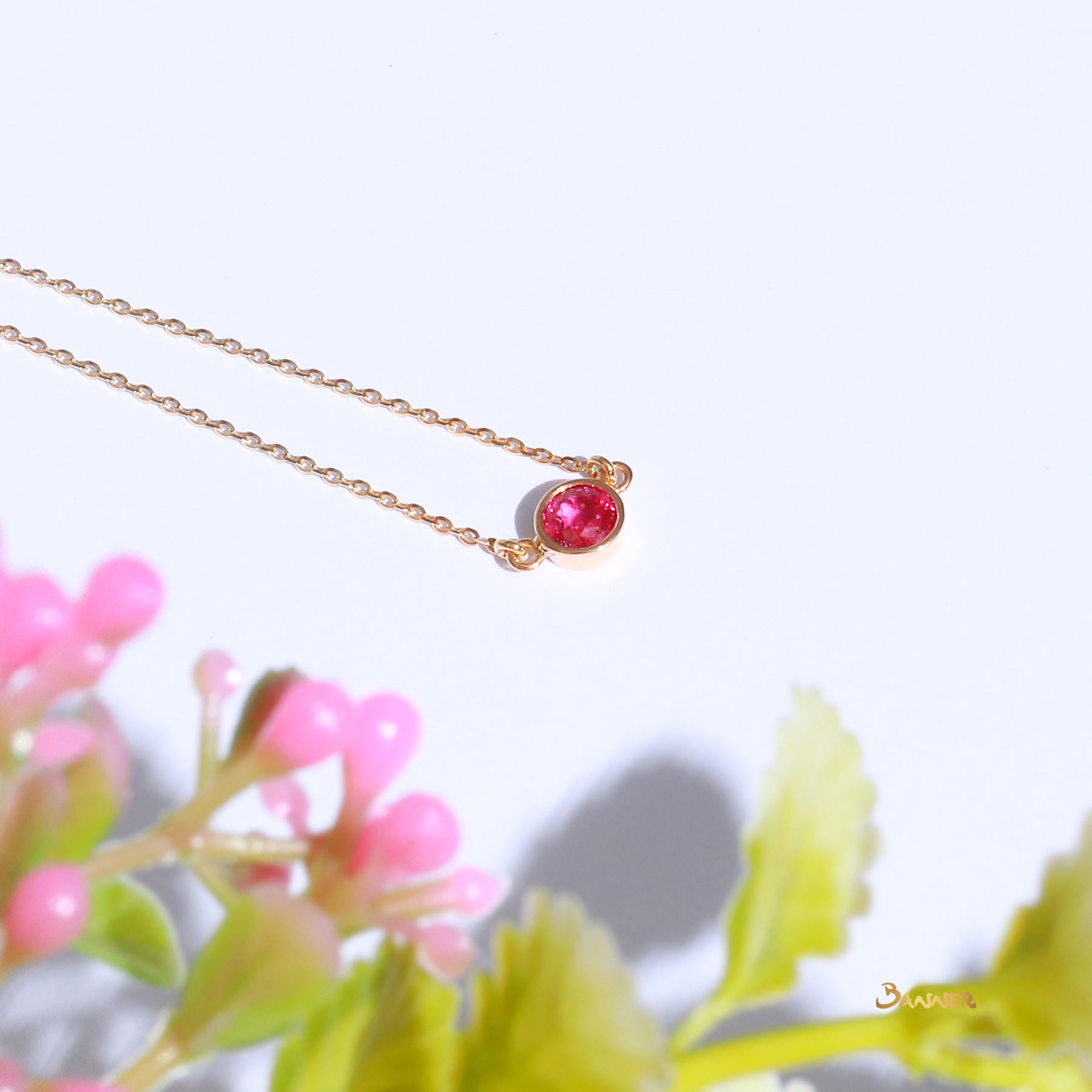 Ruby Solitaire Necklace