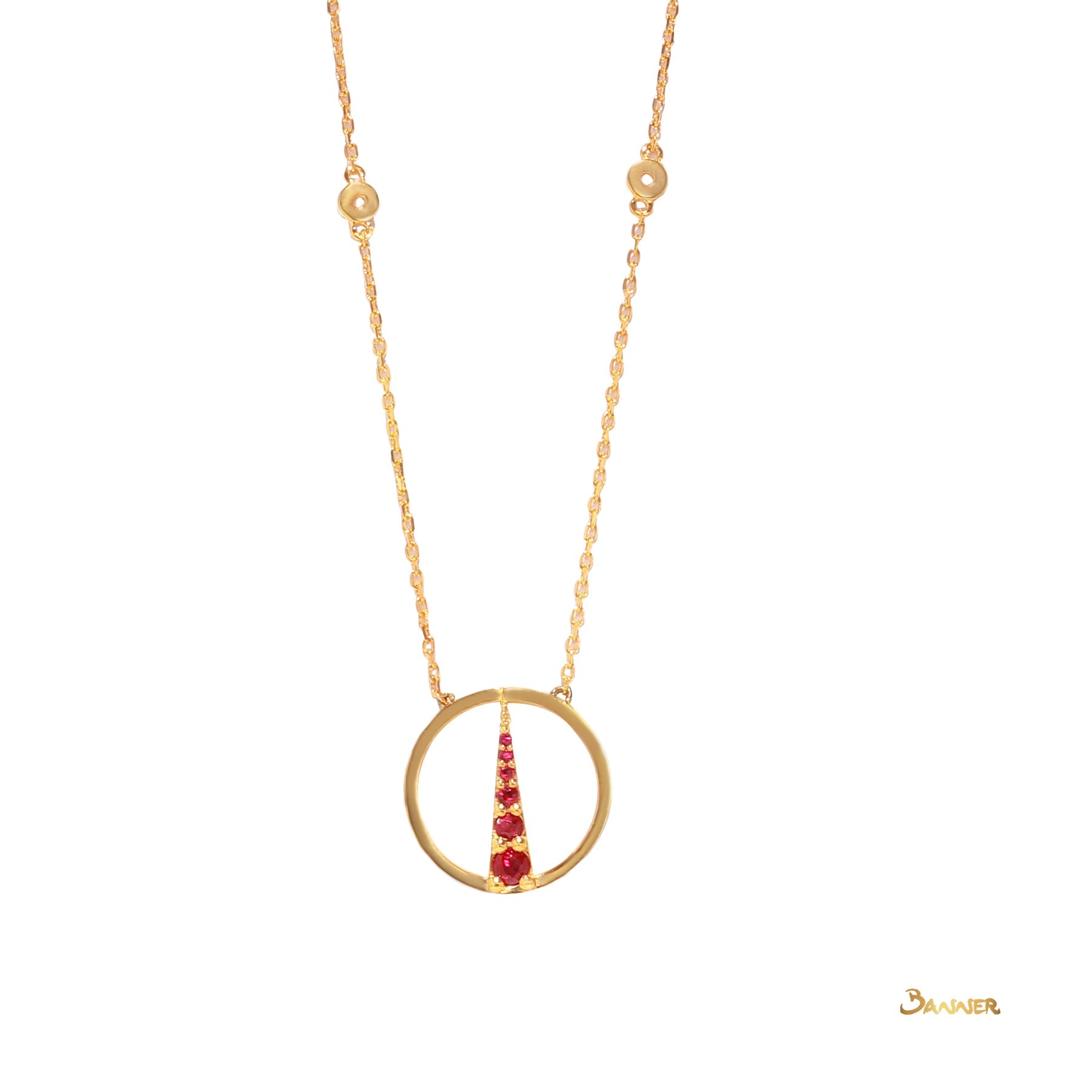 Ruby Lighthouse Circle Necklace