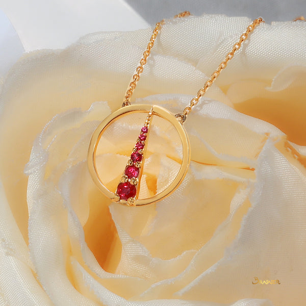 Ruby Lighthouse Circle Necklace