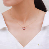Ruby and Diamond Butterfly Necklace