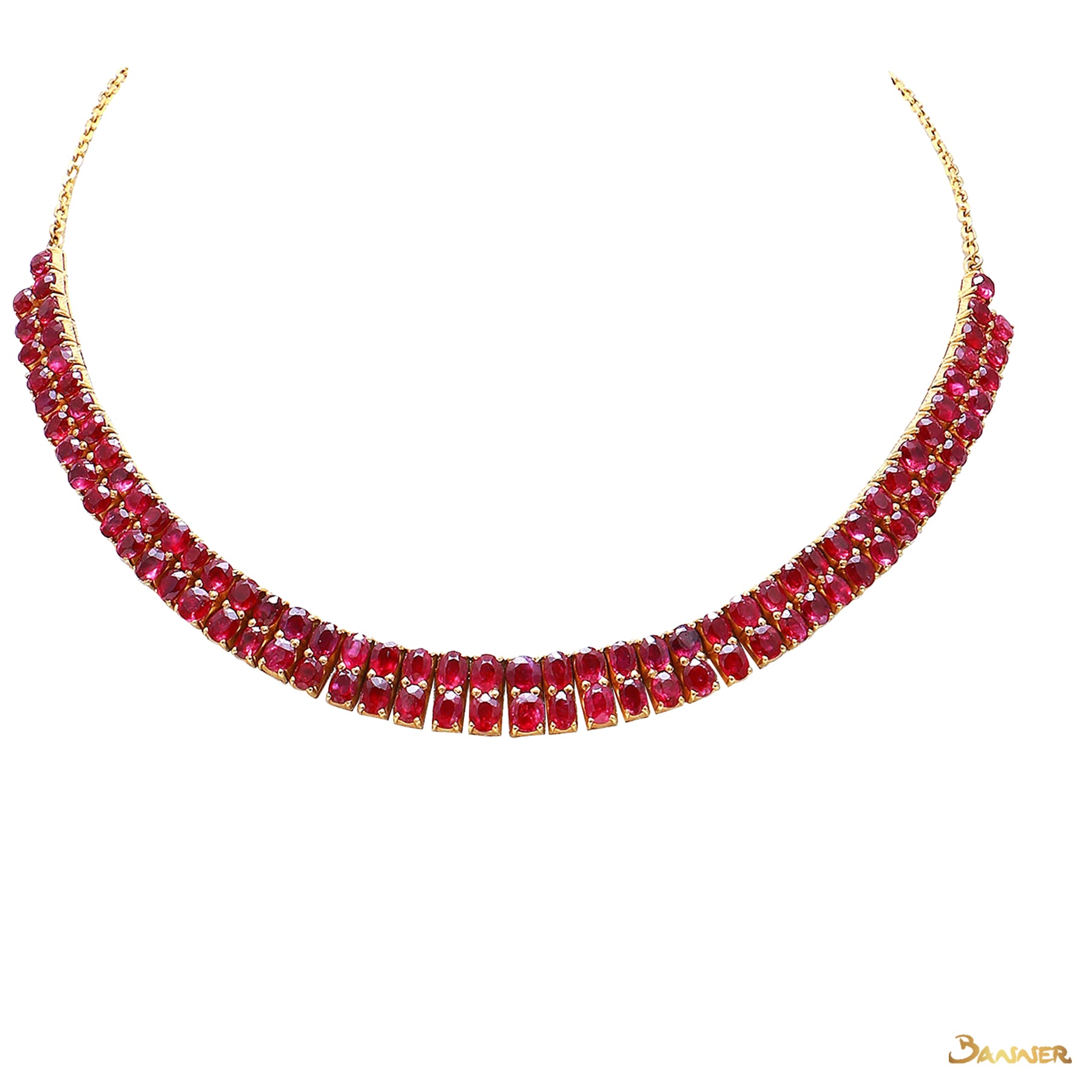 Natural Mogok Ruby Two-Rows Necklace