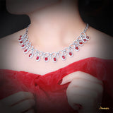 Natural Mogok Ruby and Diamond Necklace
