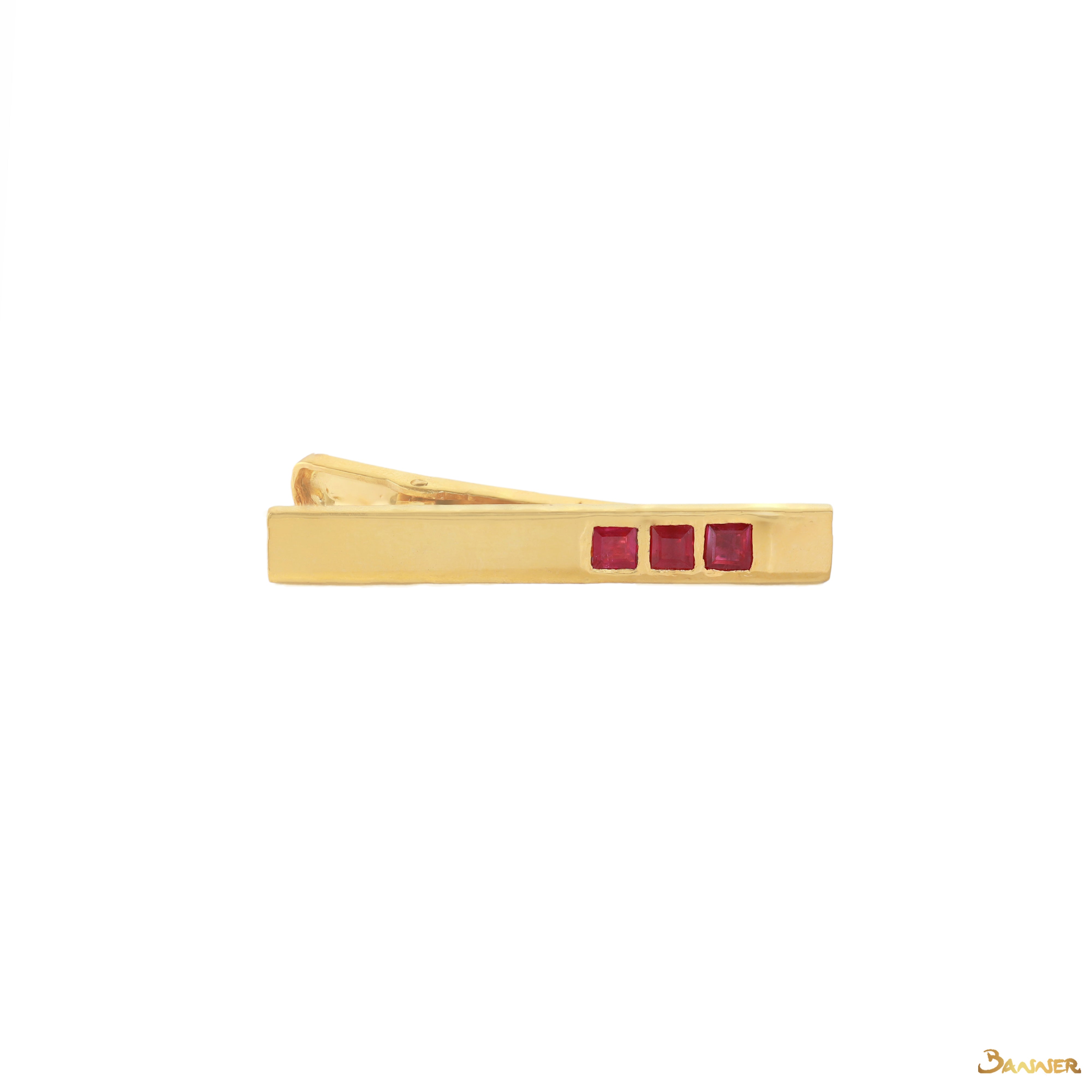 Ruby Emerlad-cut Necktie Clip