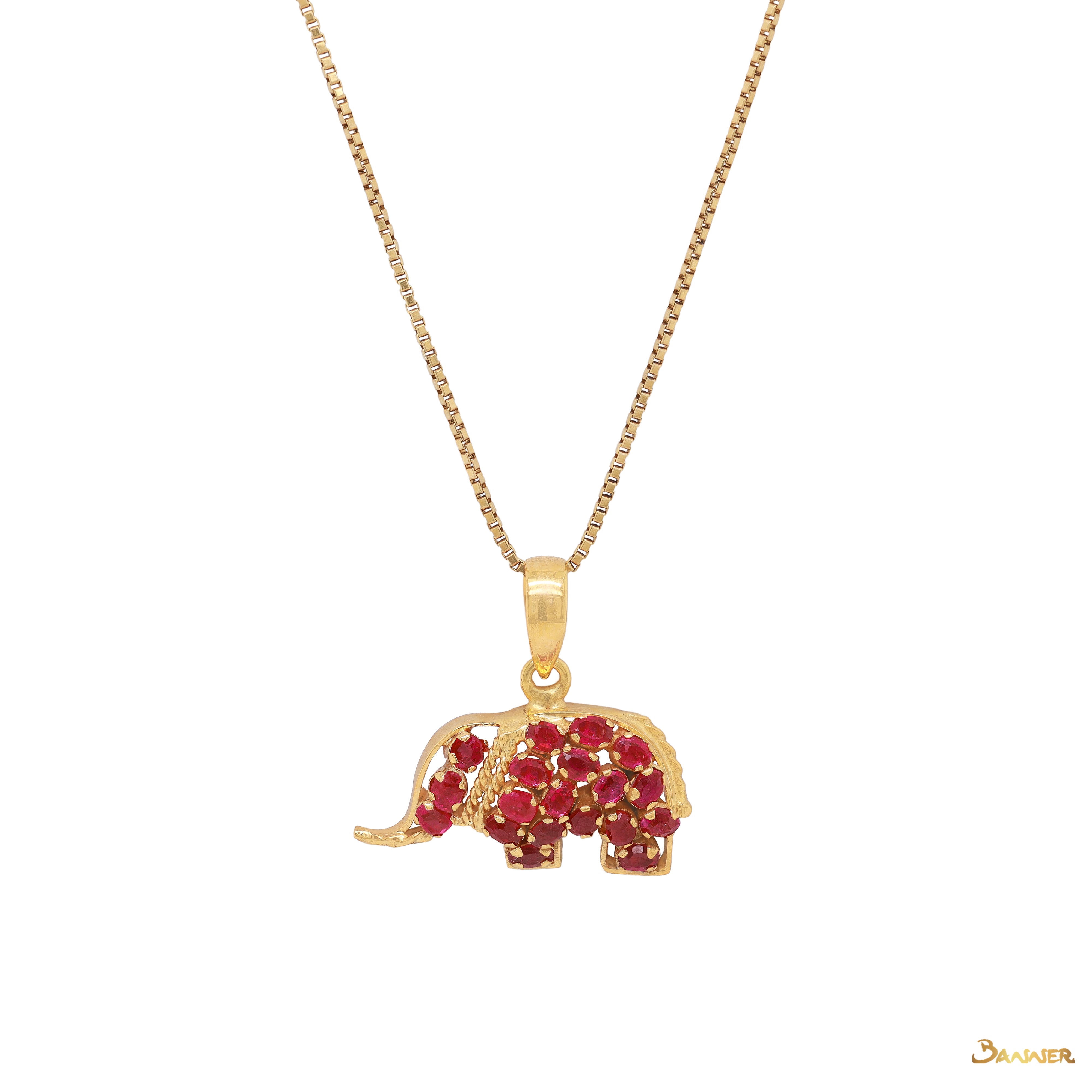 Ruby Elephant Pendant