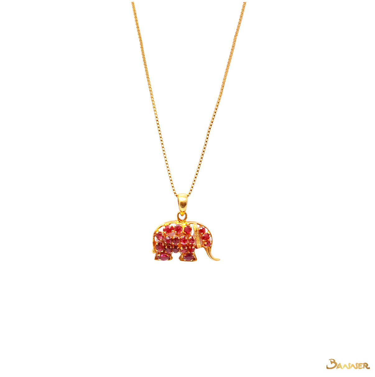 Ruby Elephant Pendant