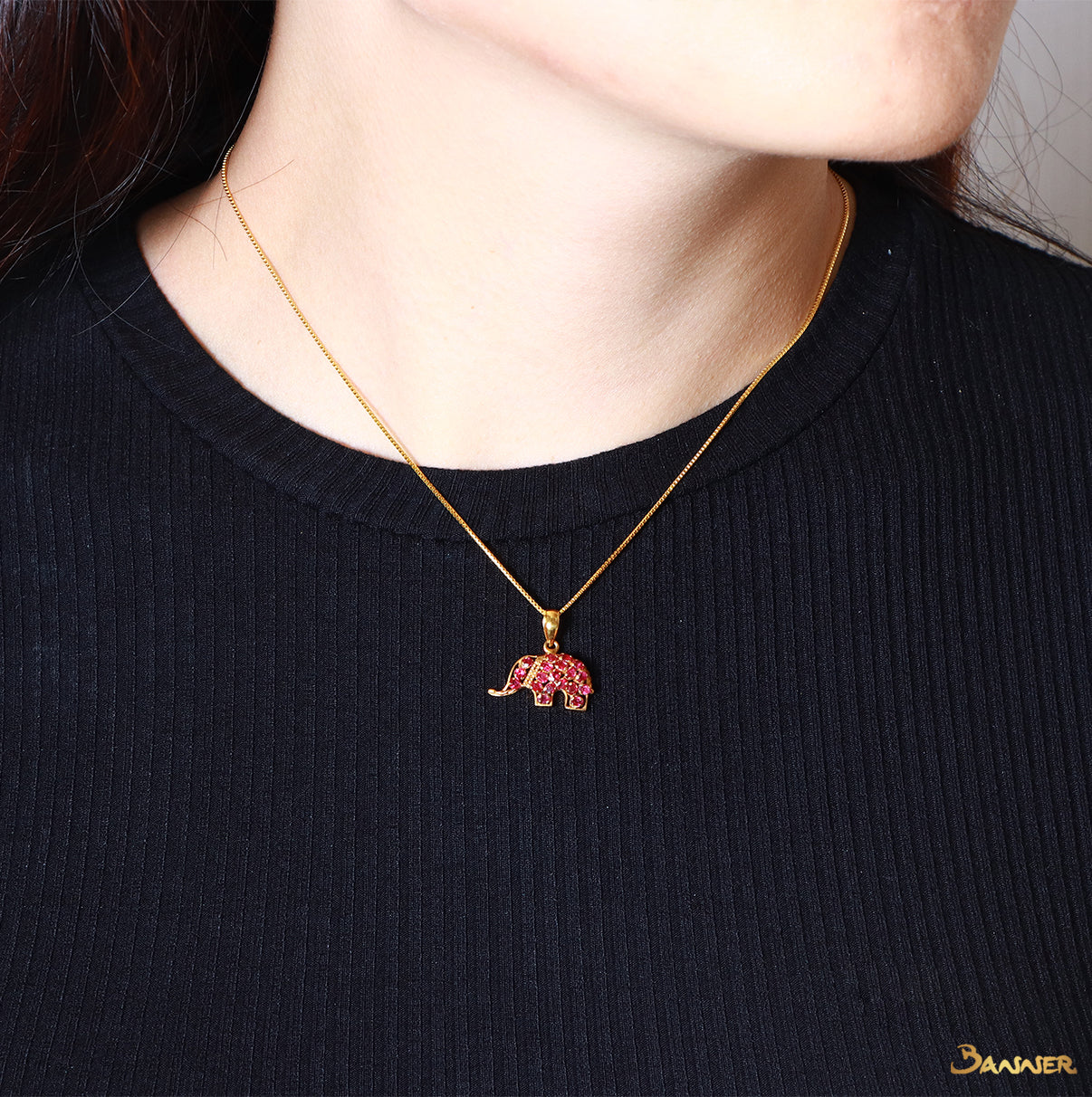 Ruby Elephant Pendant