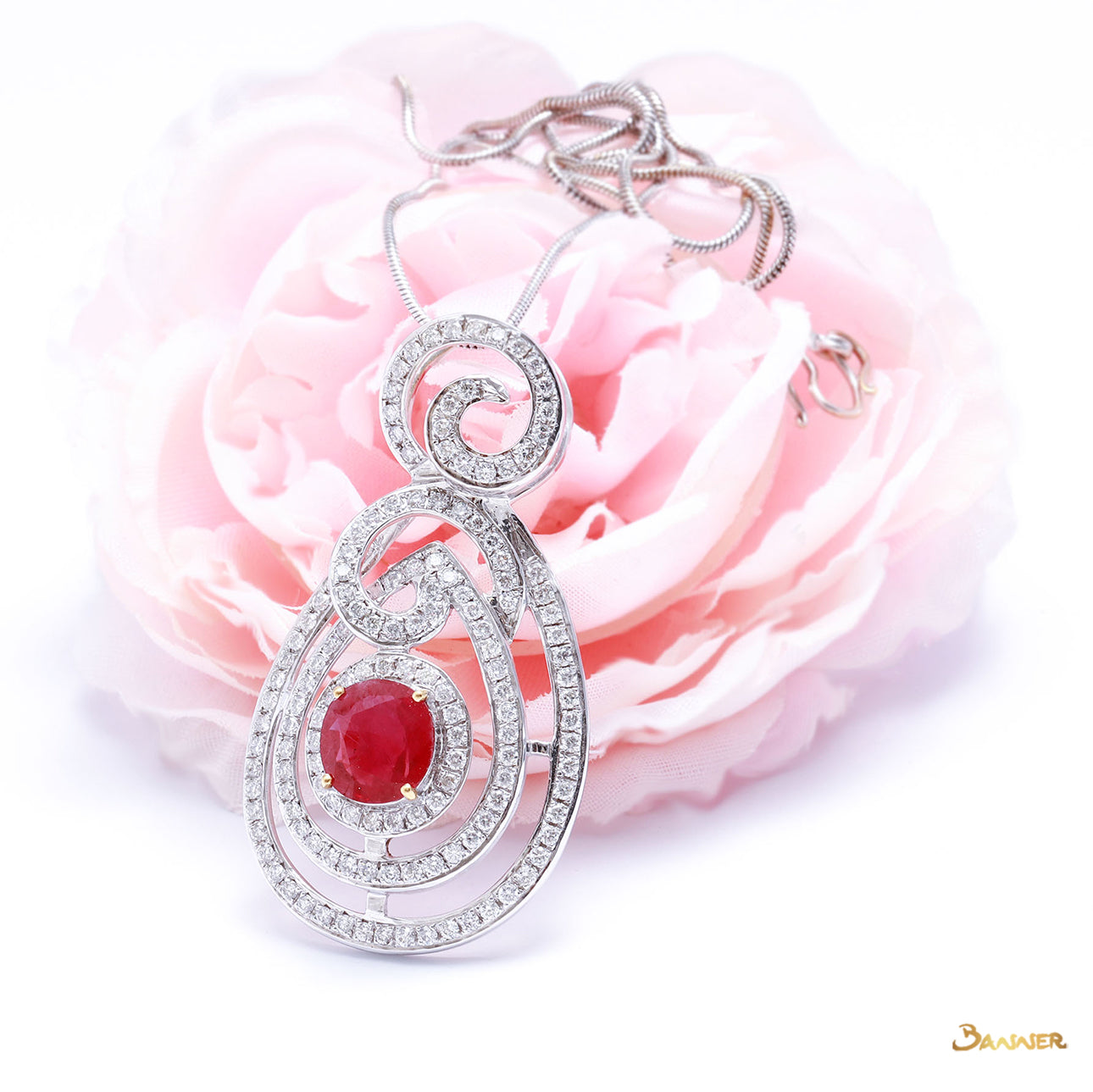 Ruby and Diamond Kanote Pendant