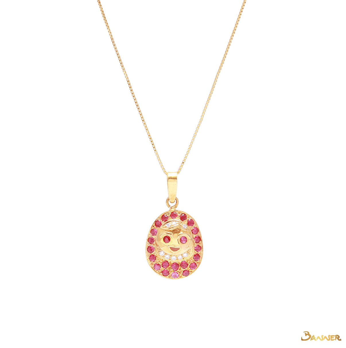 Ruby and Diamond Pyit-Taing-Daung Pendant