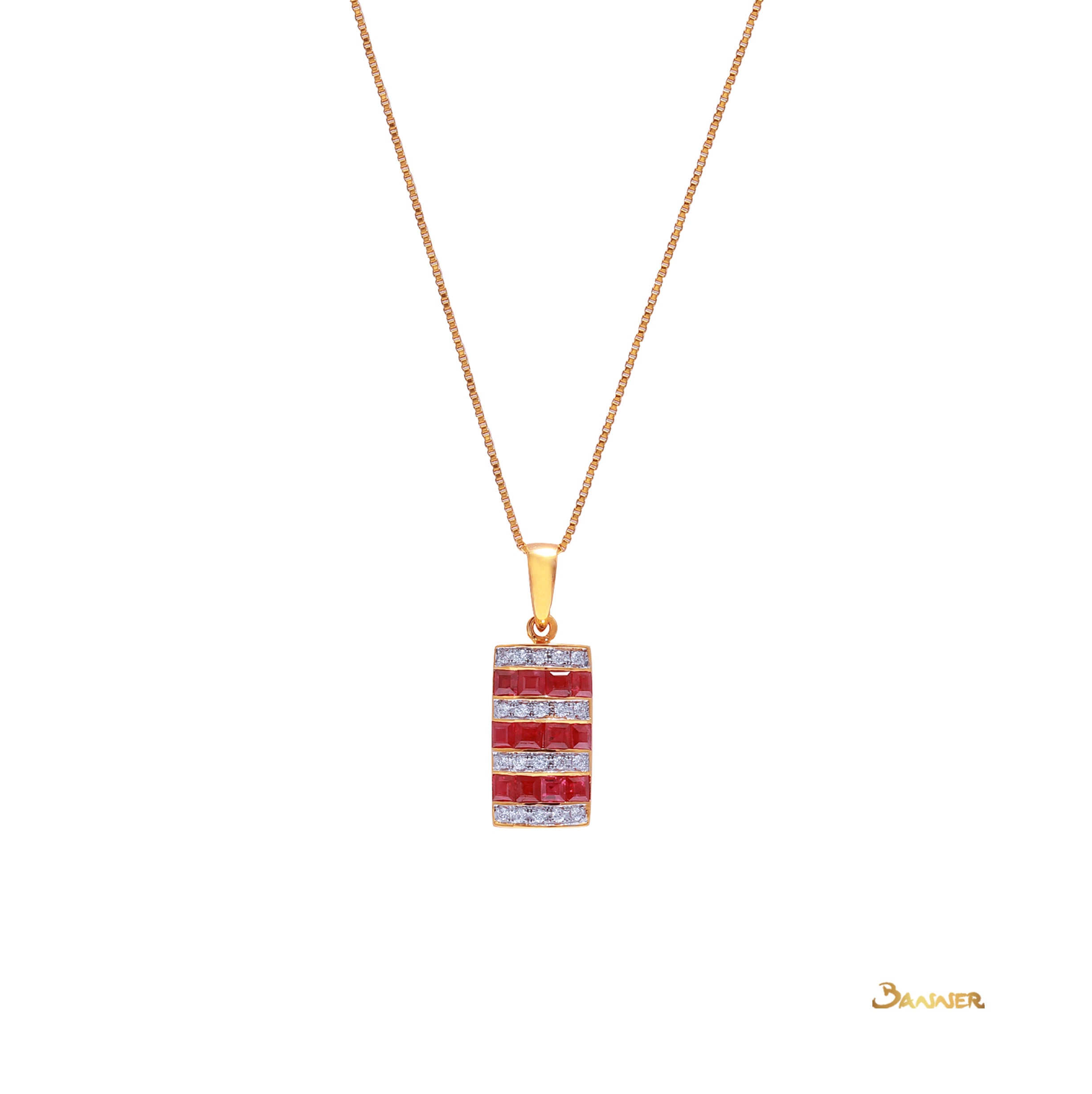 Ruby and Diamond Wasit Pendant