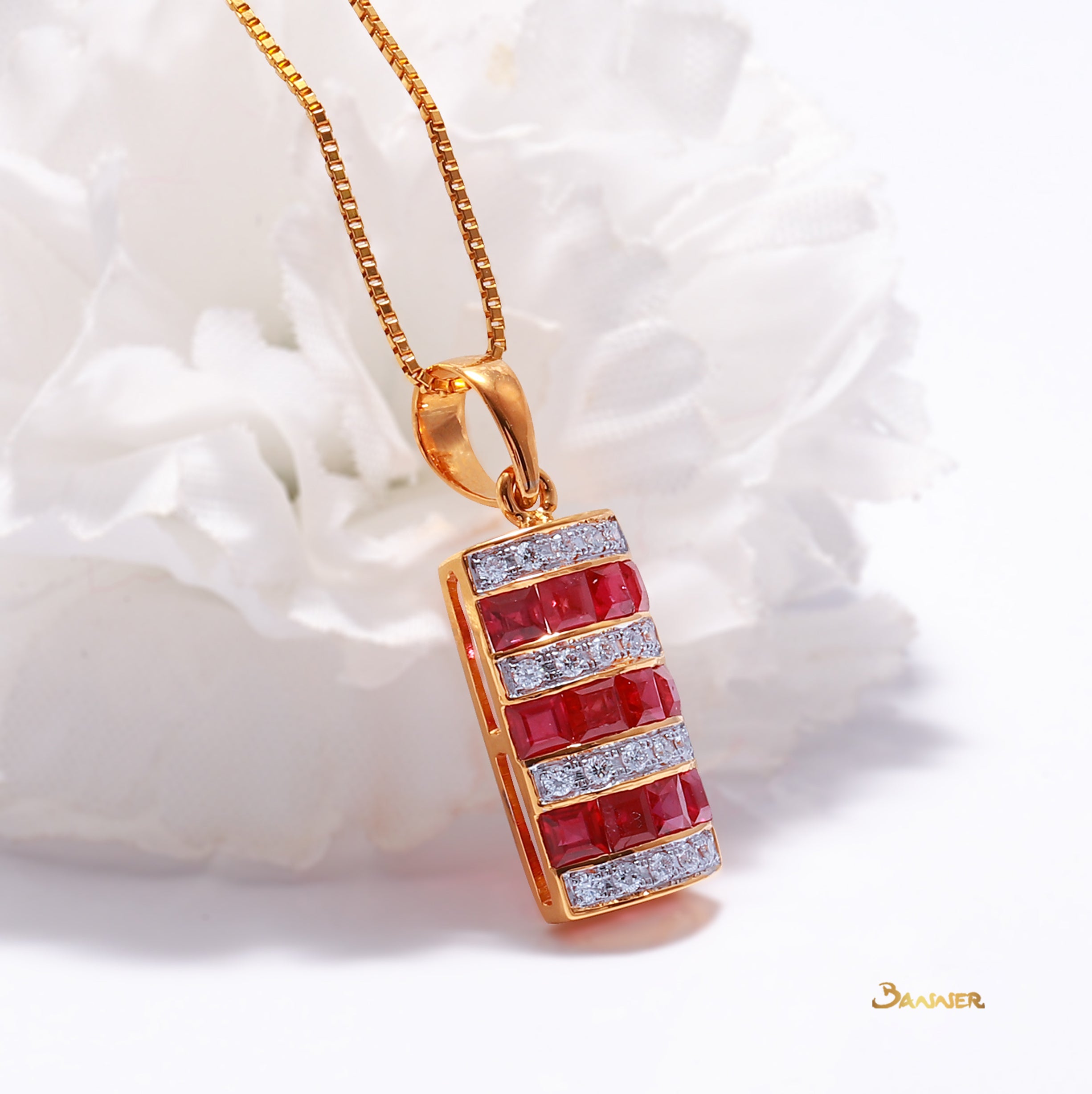 Ruby and Diamond Wasit Pendant