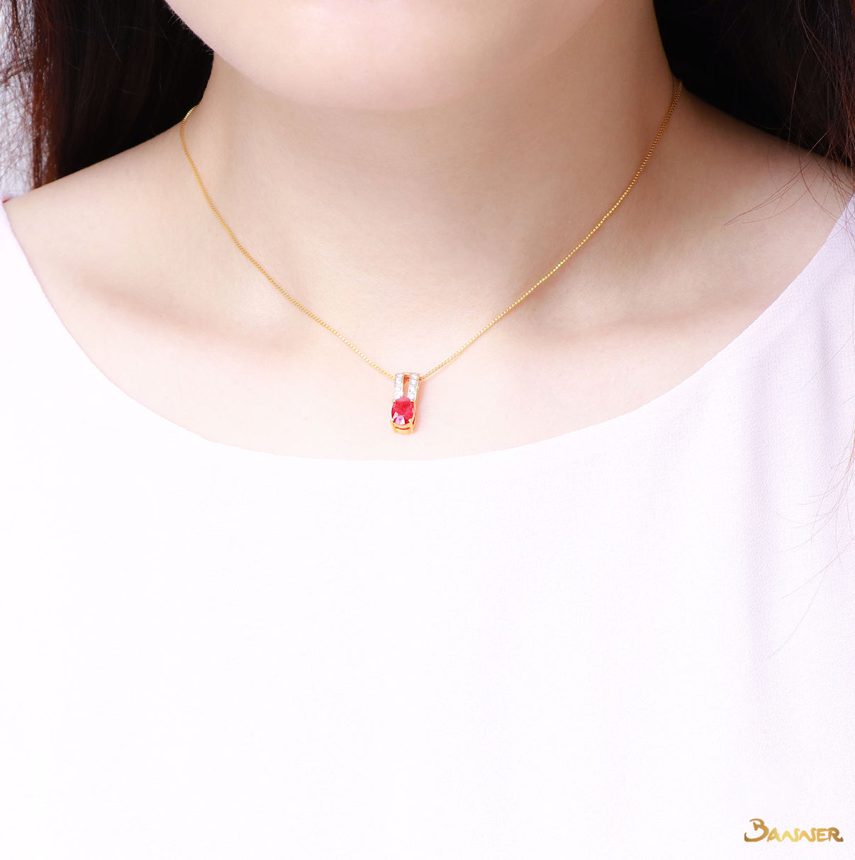 Ruby and Diamond Pendant