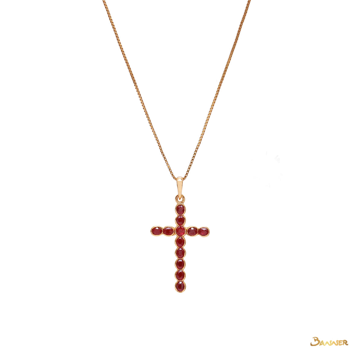 Ruby Cross Pendant