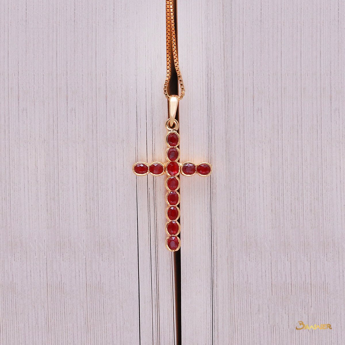 Ruby Cross Pendant