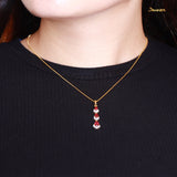 Pear-shaped Ruby and Diamond 3-step Pendant