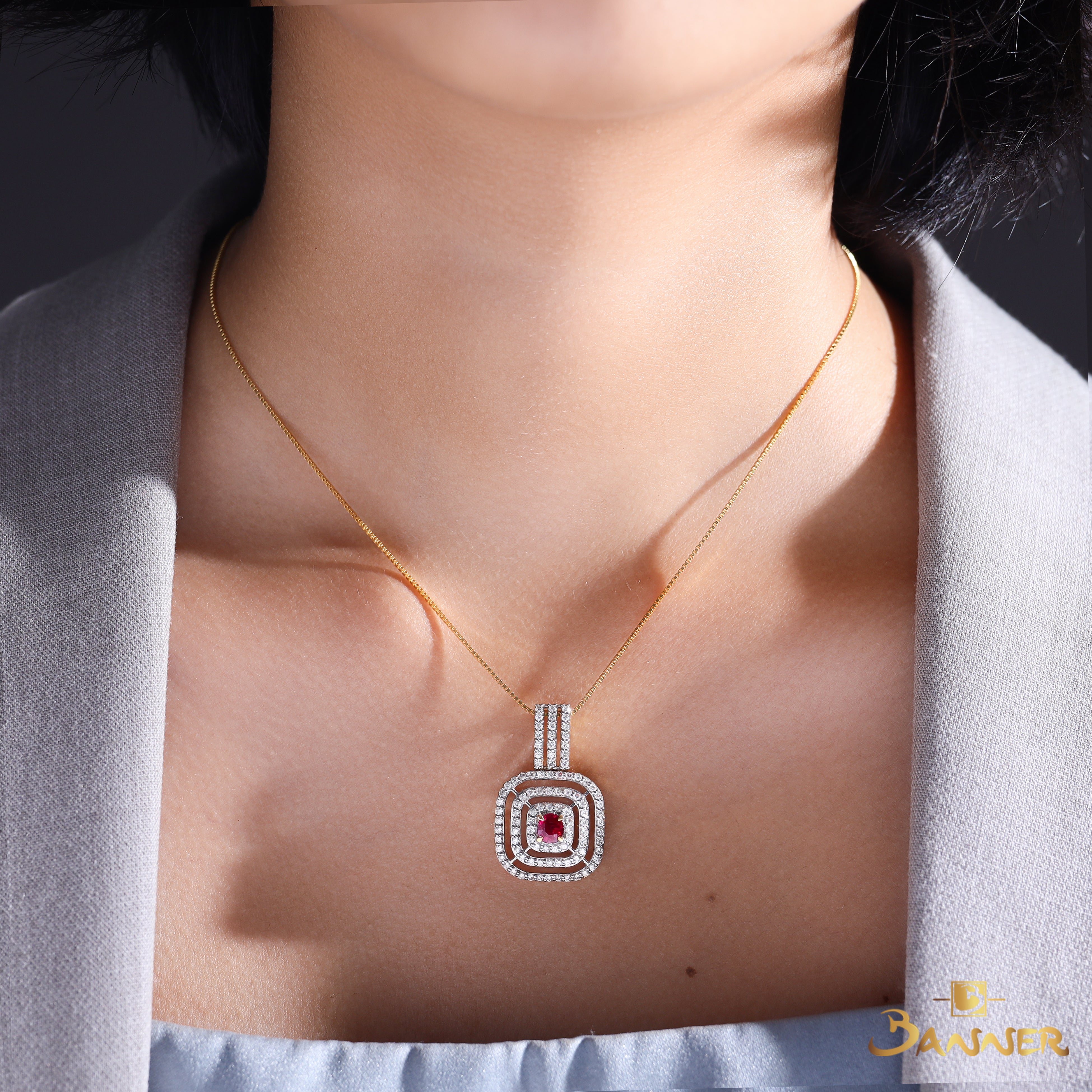 Ruby and Diamond Pendant