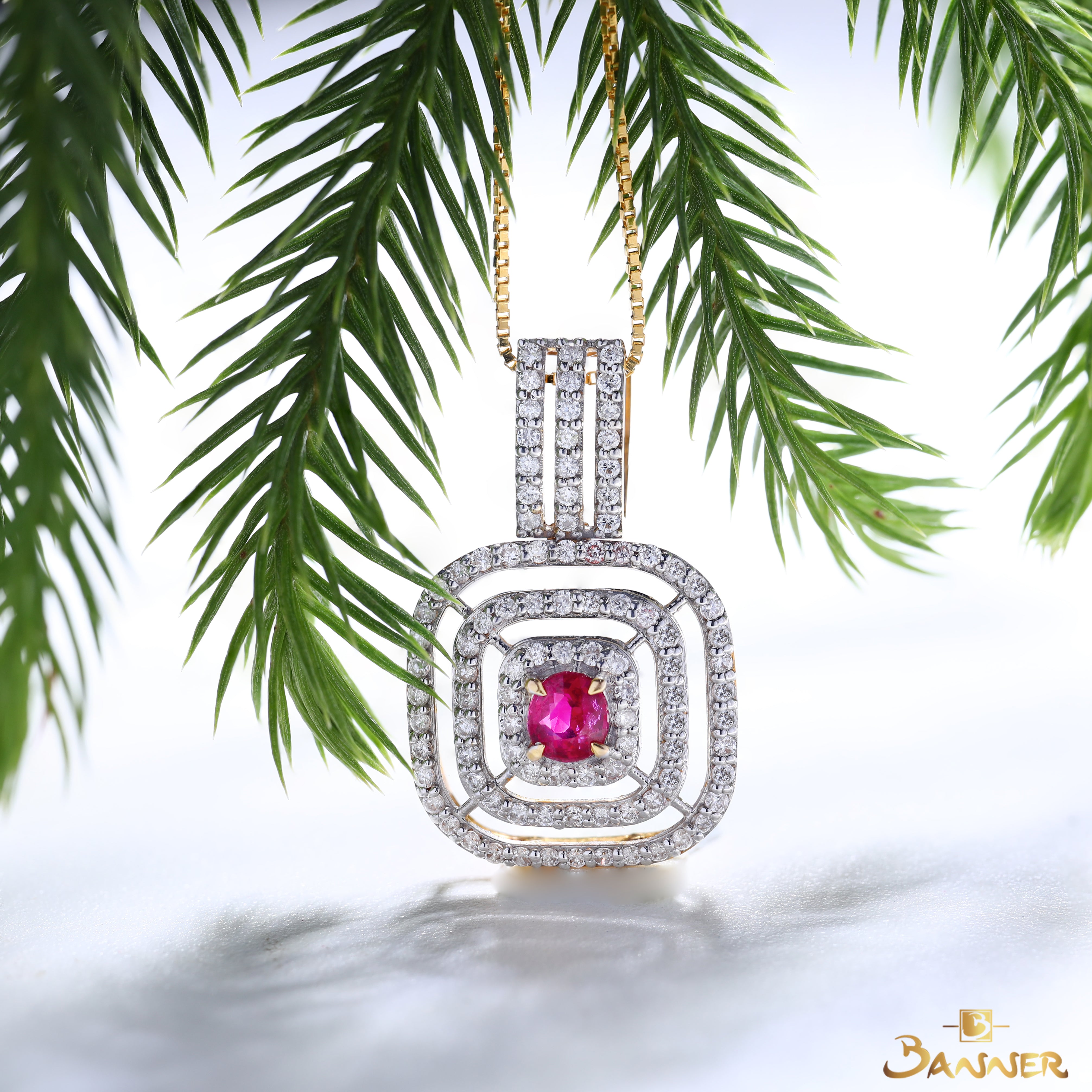Ruby and Diamond Pendant