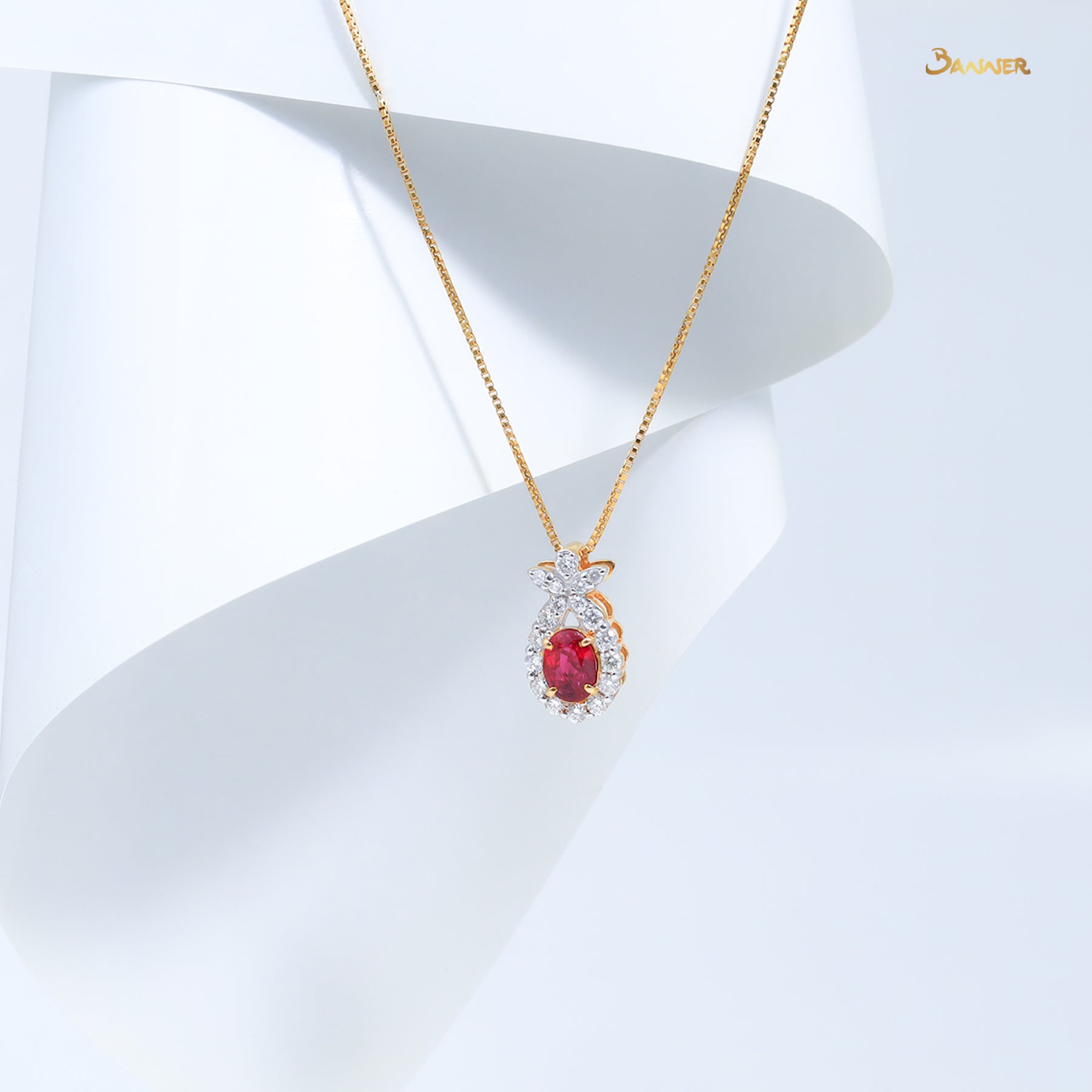 Ruby and Diamond Lucky Pendant