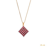 Ruby and Diamond Checkered Pendant
