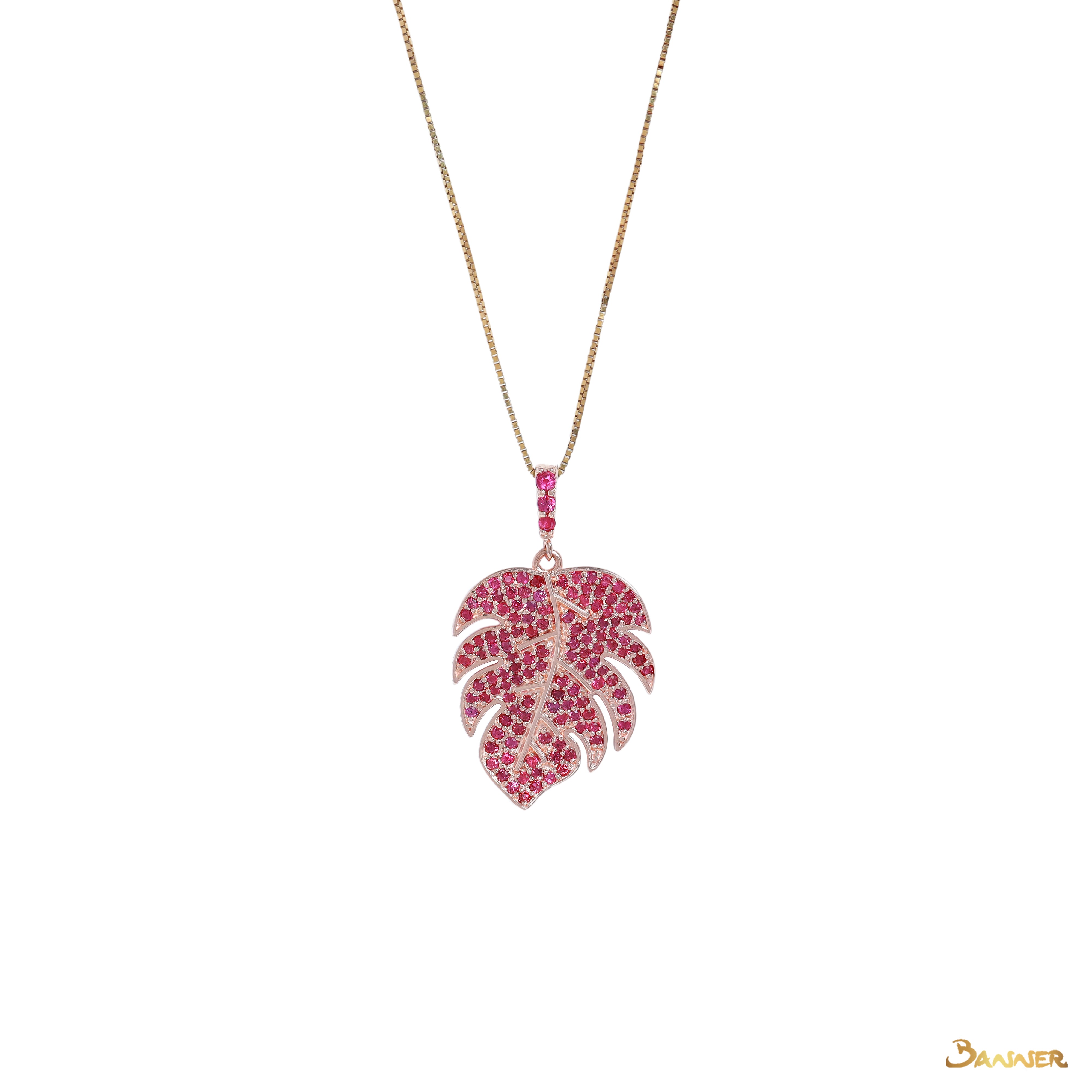 Ruby Monstera Pendant