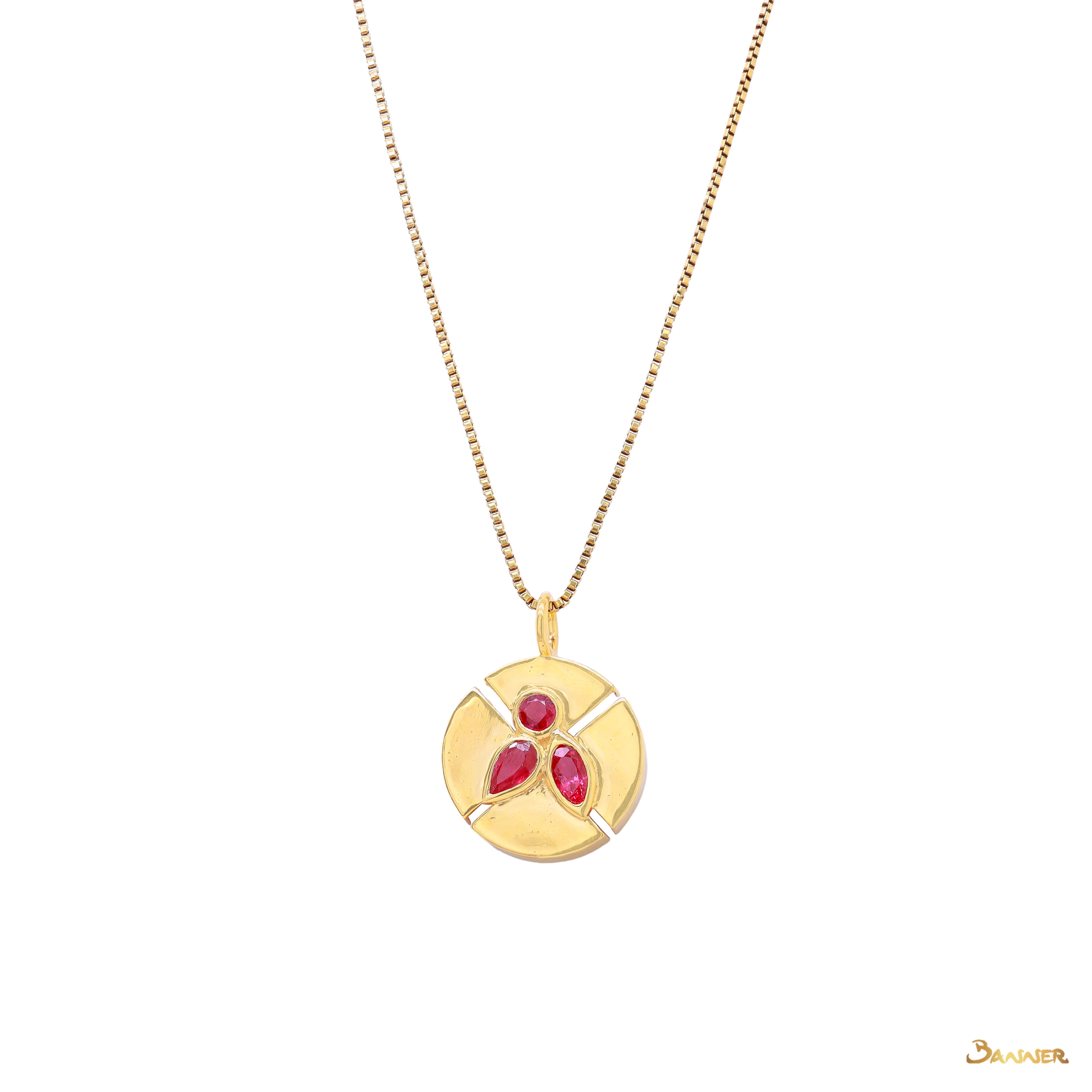 Ruby Clover Pendant