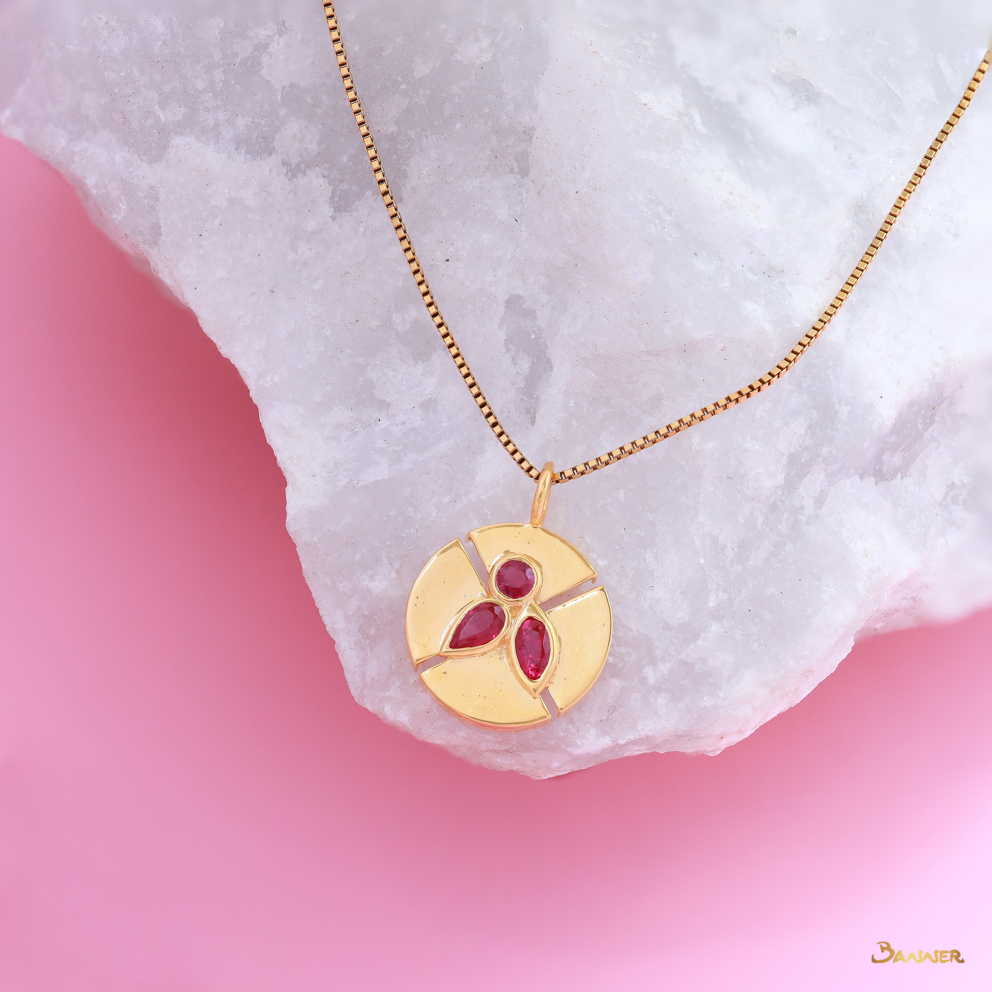 Ruby Clover Pendant