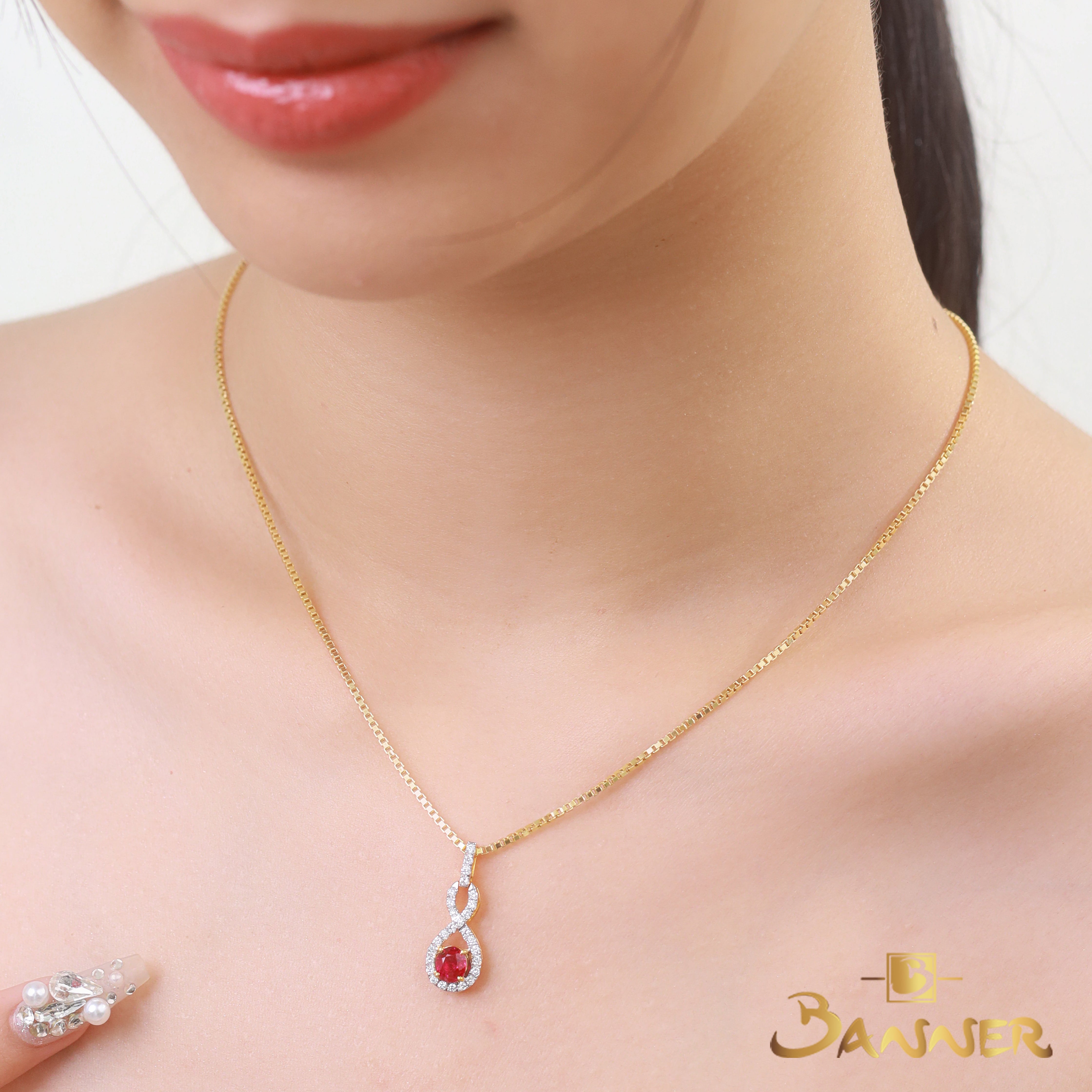 Ruby and Diamond Infinity Pendant