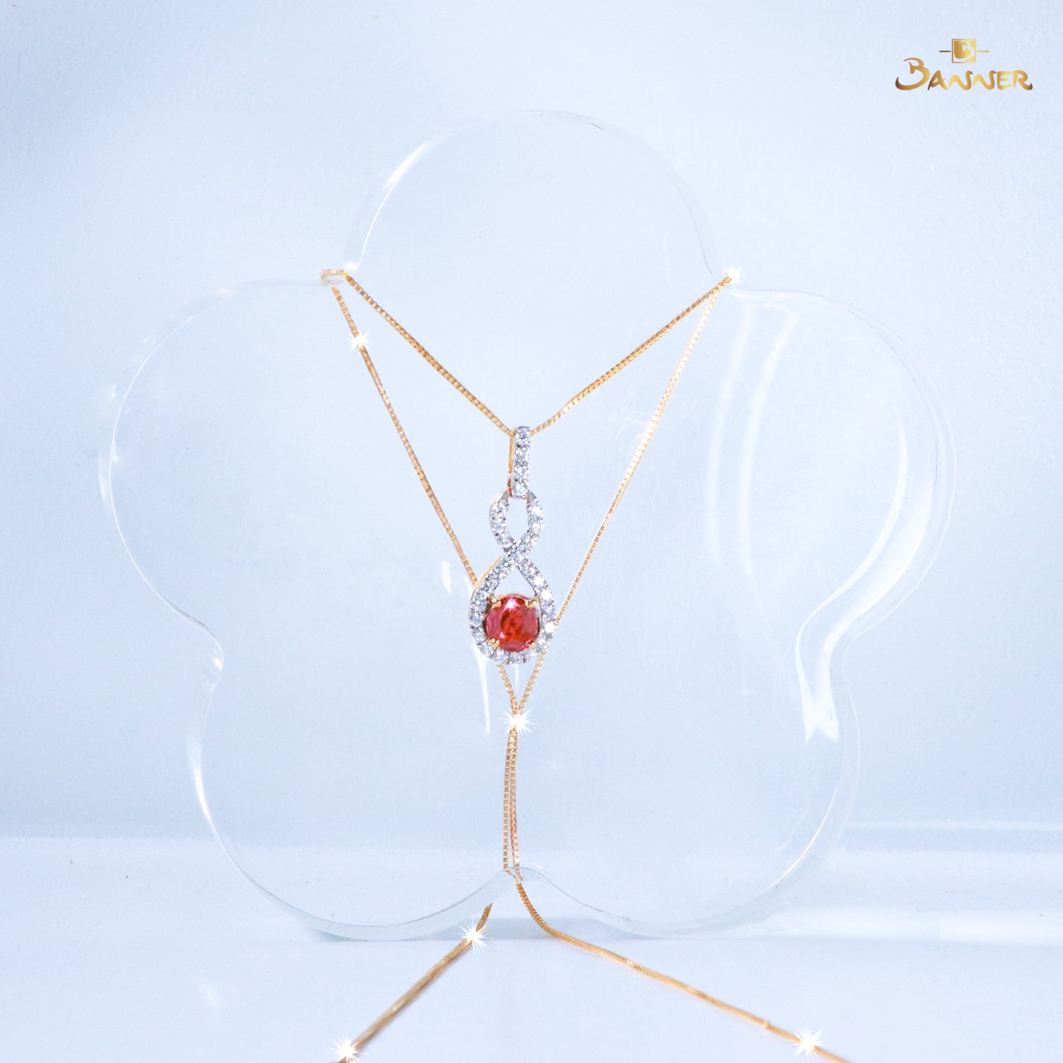 Ruby and Diamond Infinity Pendant