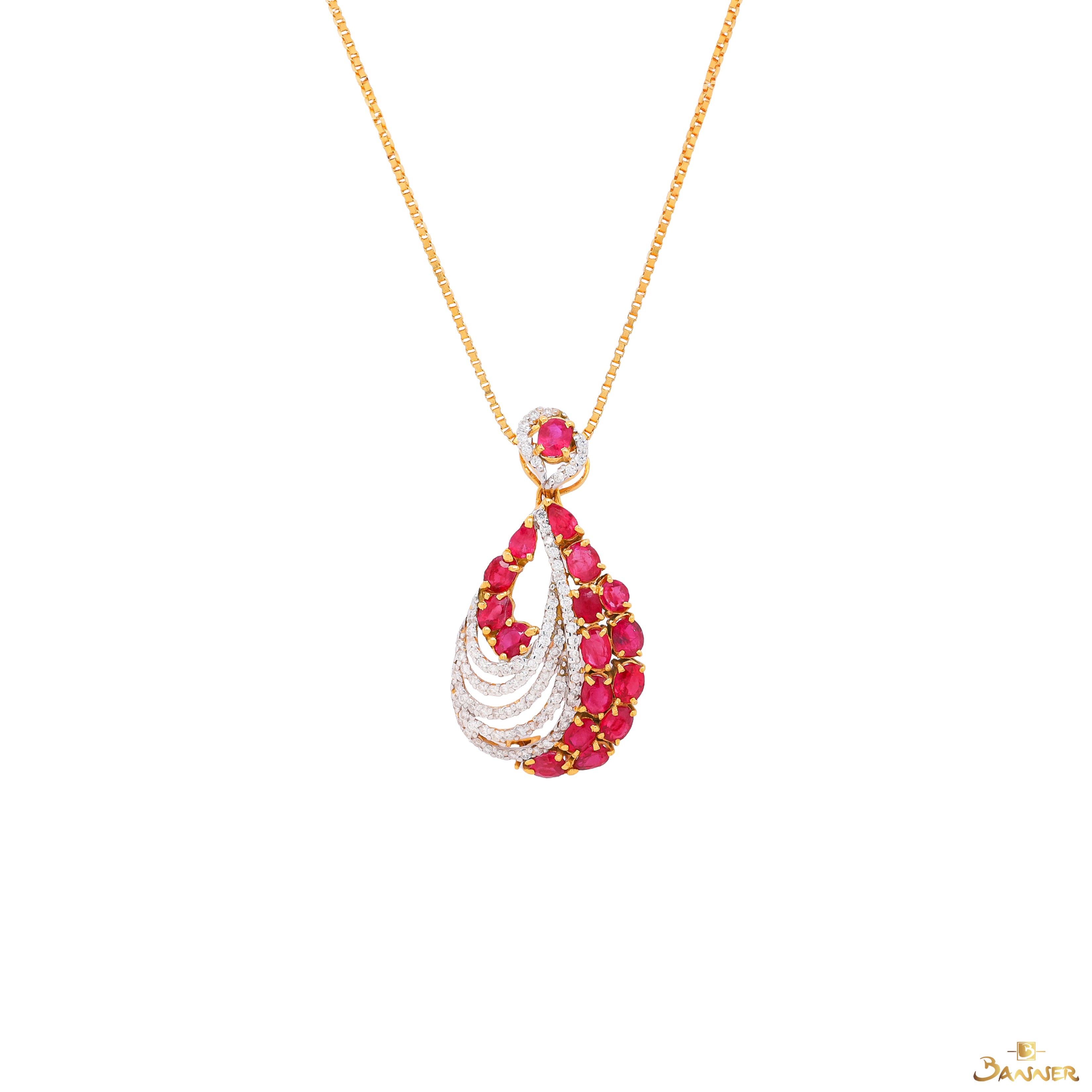 Ruby and Diamond Marea Pendant