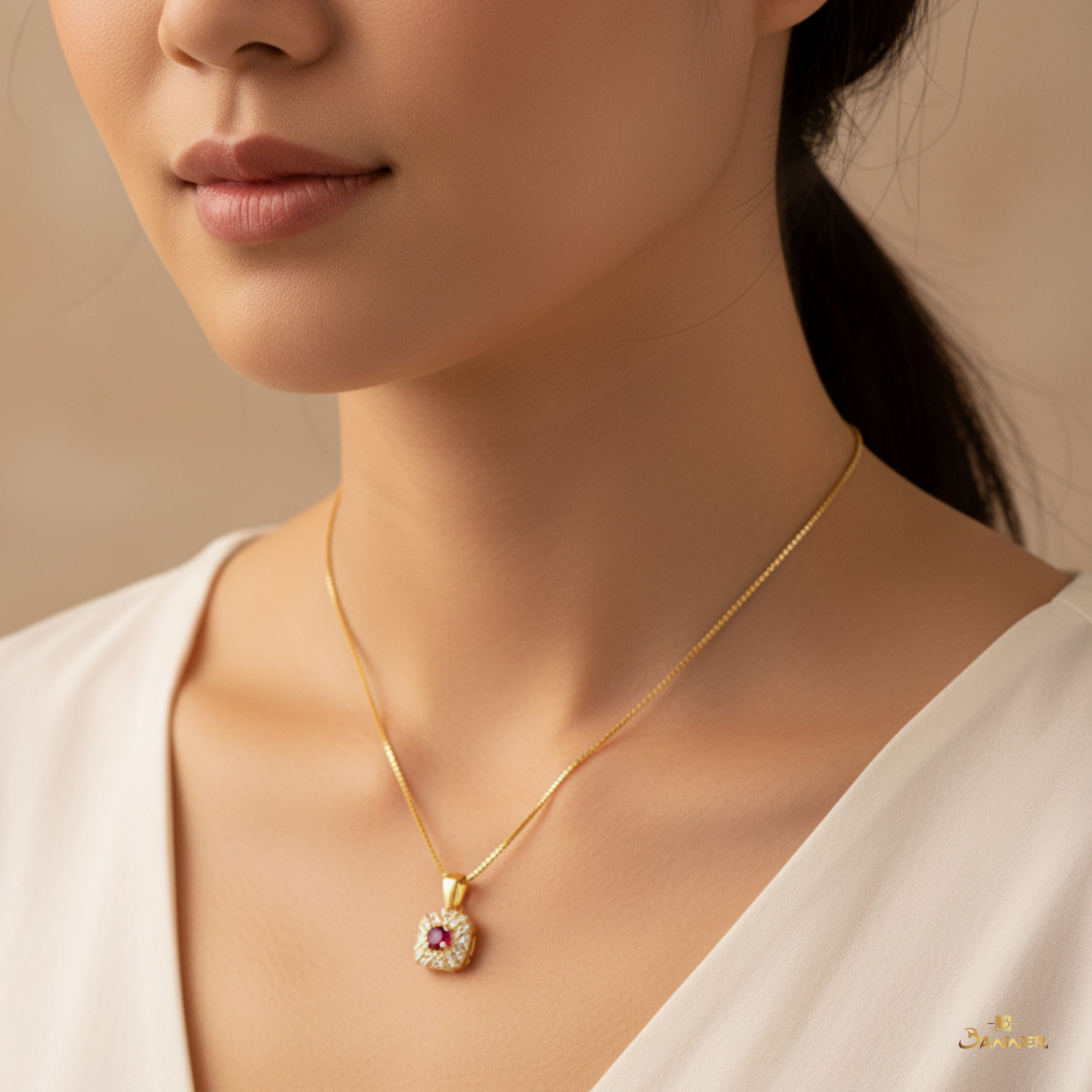 Ruby and Diamond Pendant