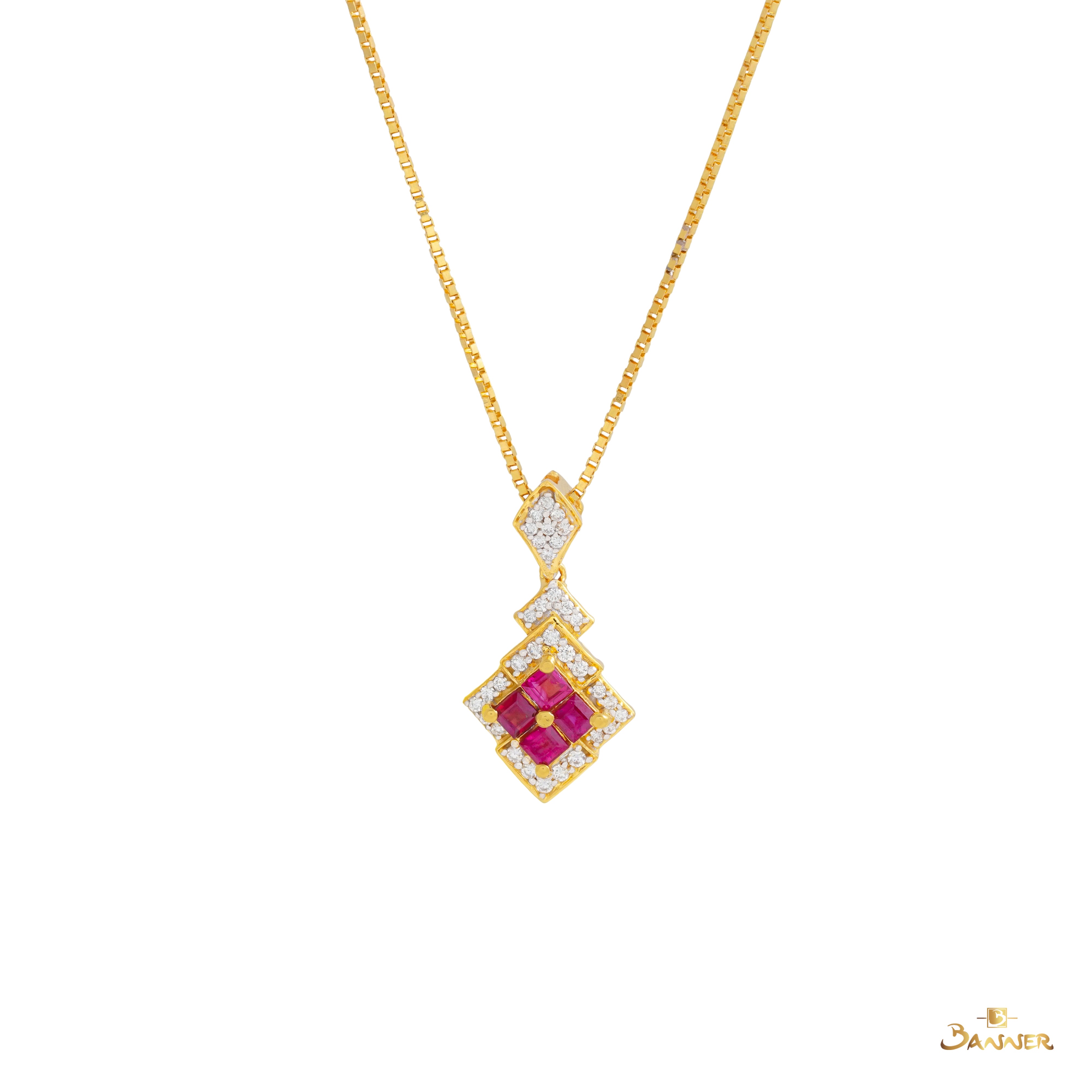 Ruby and Diamond Ember Pendant