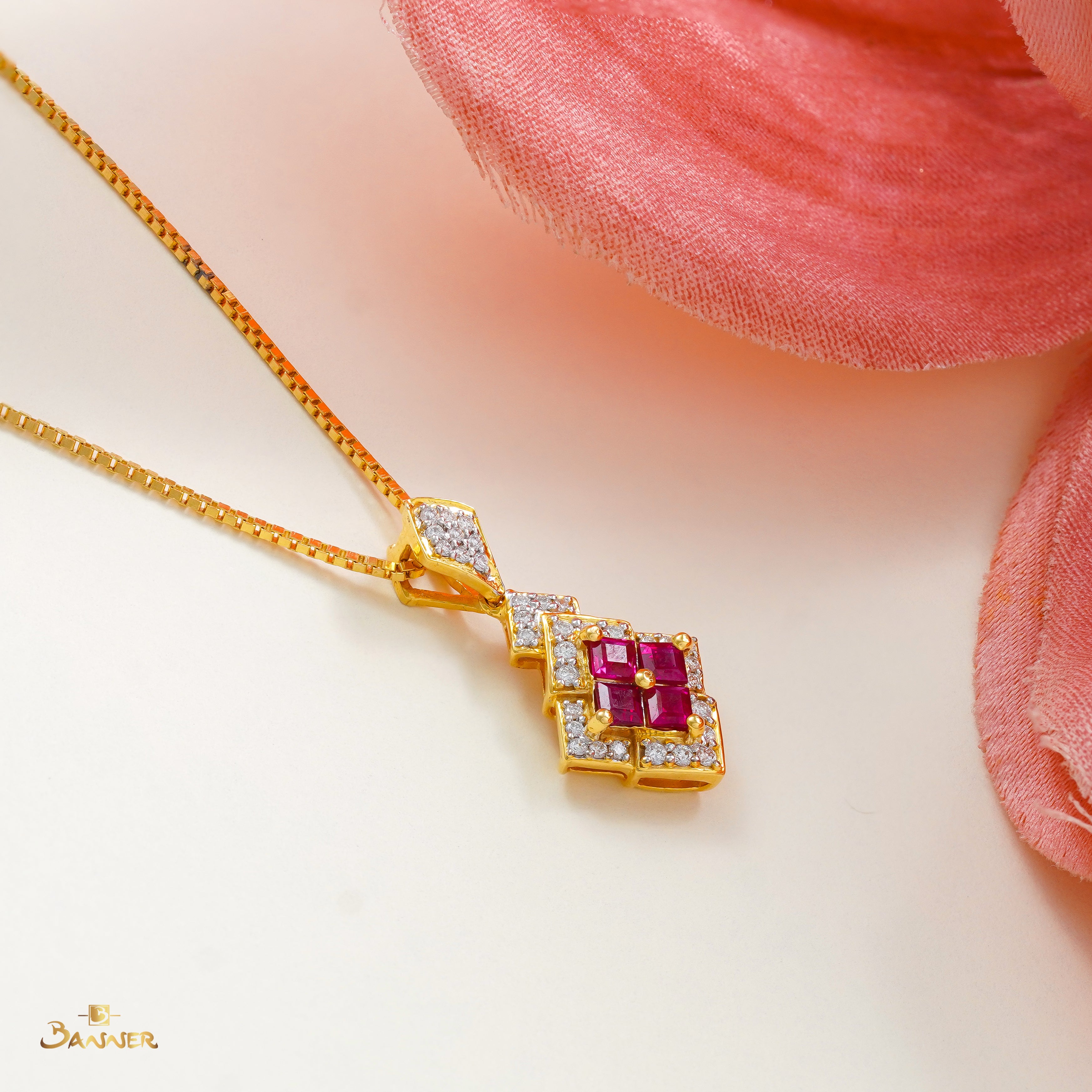 Ruby and Diamond Ember Pendant