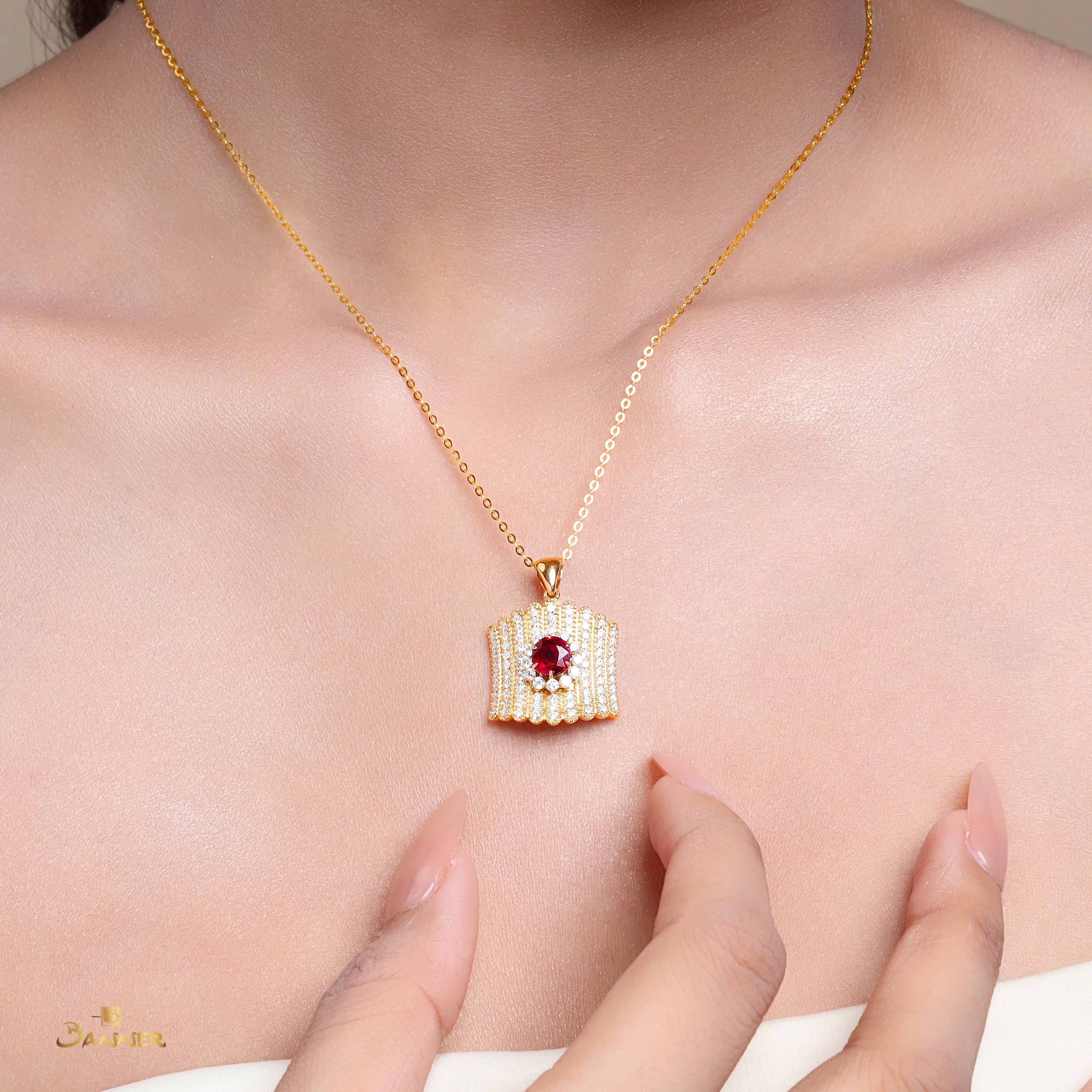 Ruby and Diamond Pendant