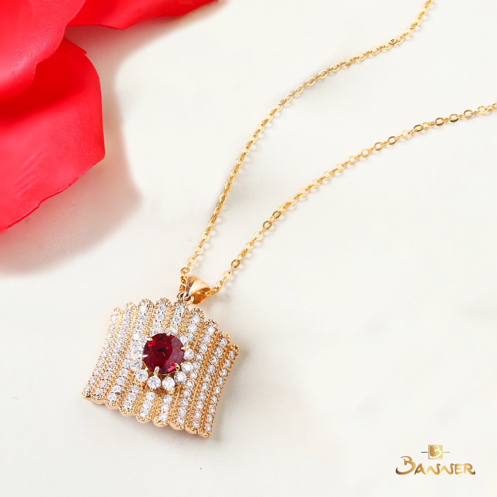 Ruby and Diamond Pendant